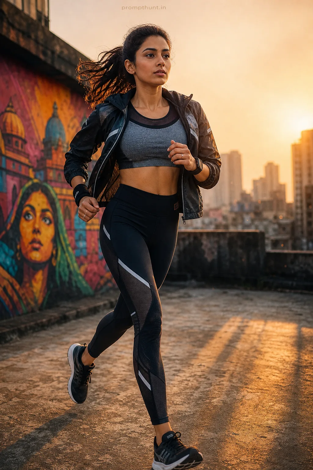 Athletic Streetwear Meets Indian Fitness Culture AI Photo Editing Prompt