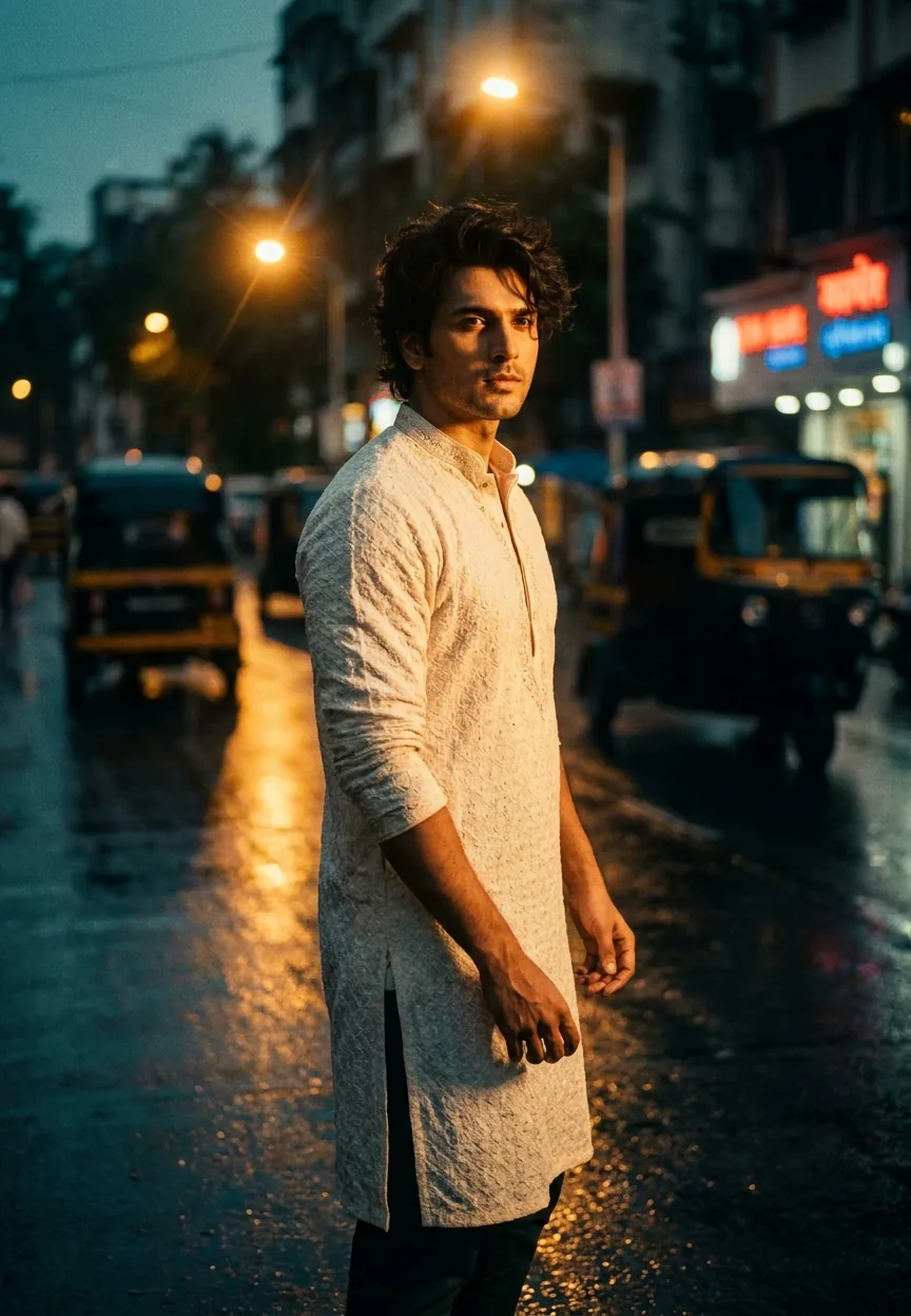 Bollywood Cinematic Street Portrait Gemini AI Photo Prompt