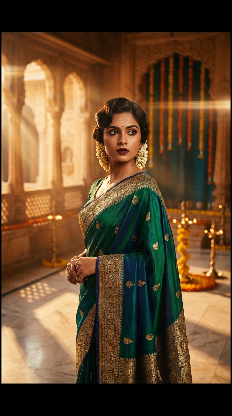 Bollywood Retro Royalty Cinematic Glow Gemini AI Photo Editing Prompt
