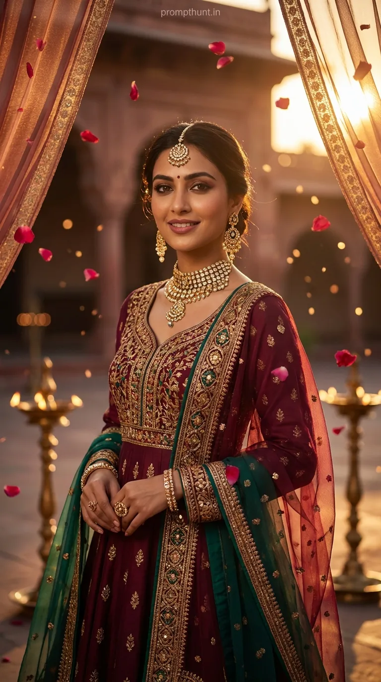 Bollywood Royalty Cinematic Glow Gemini AI Photo Editing Prompt