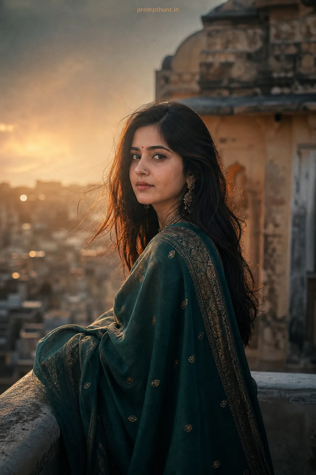 Cinematic Indian Portrait Lighting and Mood AI Photo Editing Prompt