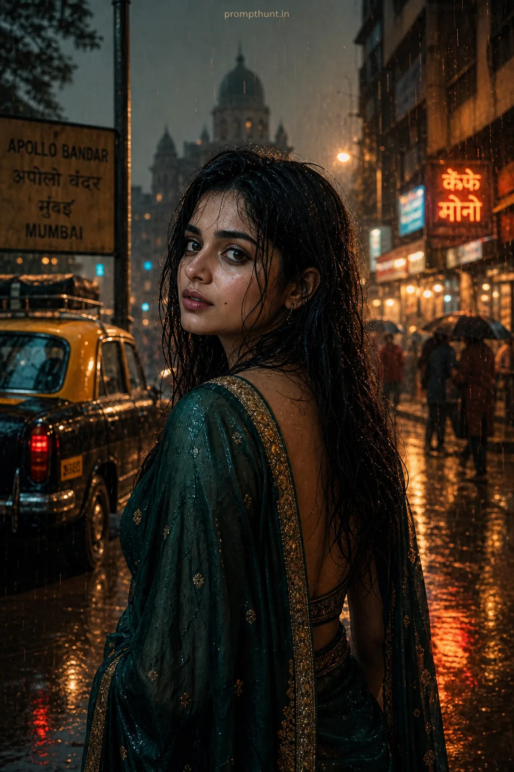 Cinematic Monsoon Drama Fashion AI Photo Editing Prompt