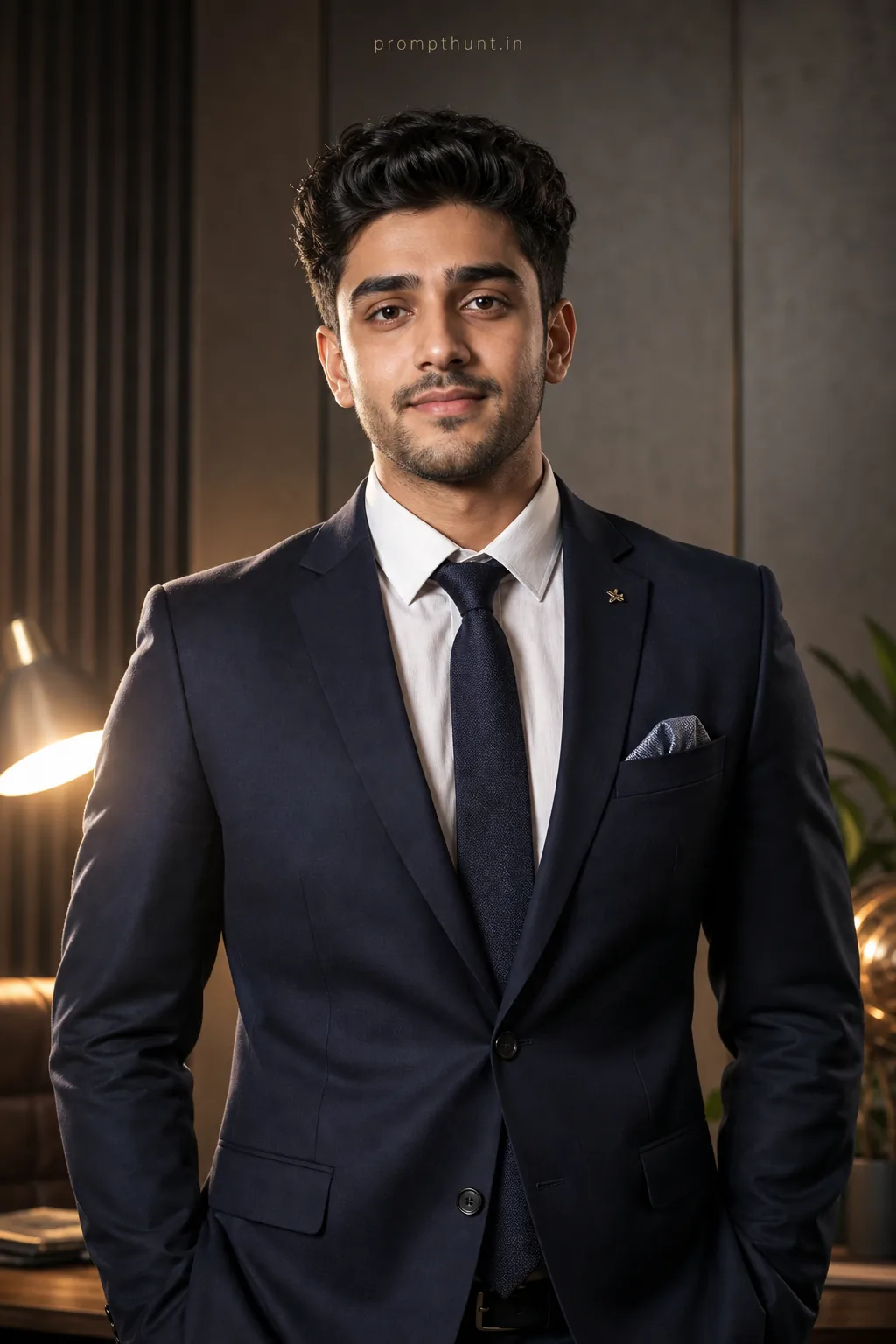 Contemporary Corporate Executive Studio AI Photo Editing Prompt