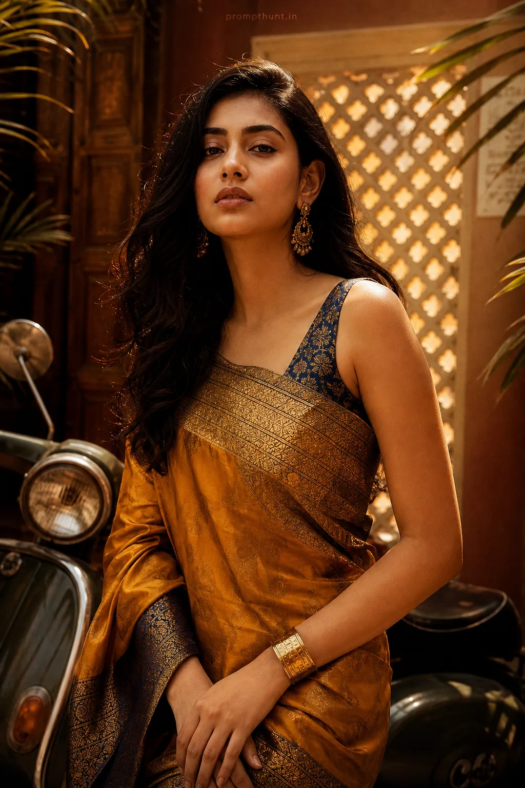 Contemporary Indian Editorial Portrait AI Photo Editing Prompt