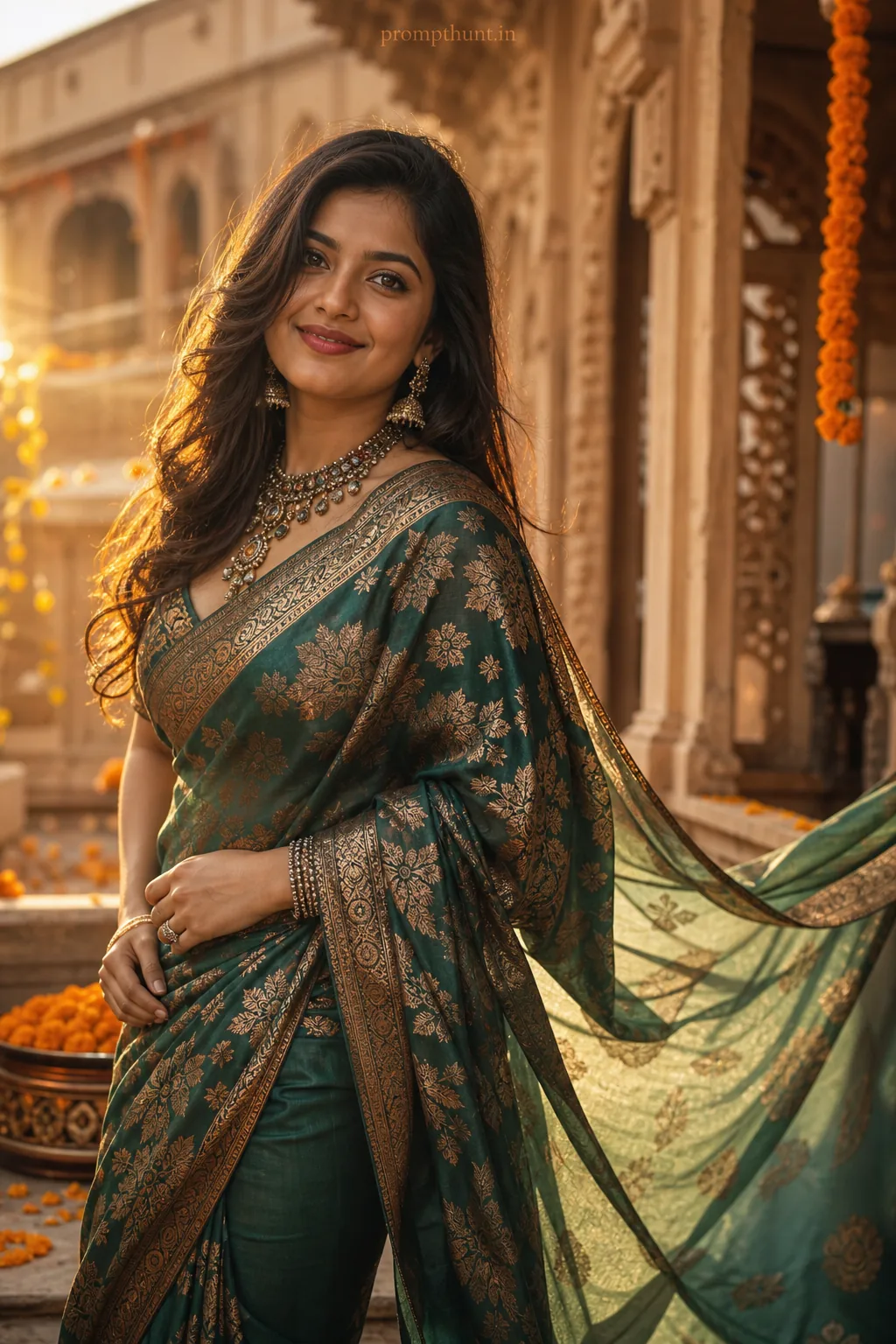 Contemporary Indian Ethnic Fusion Women's Fashion AI Photo Editing Prompt
