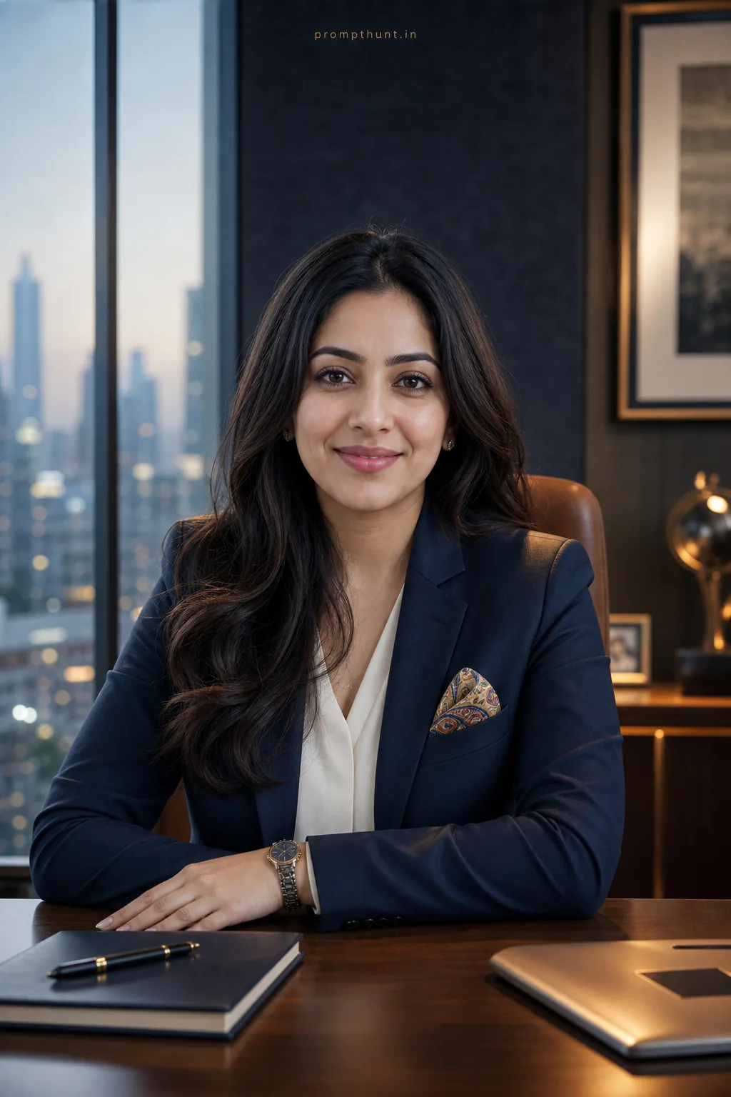 Contemporary Indian Executive Portrait Studio AI Photo Editing Prompt