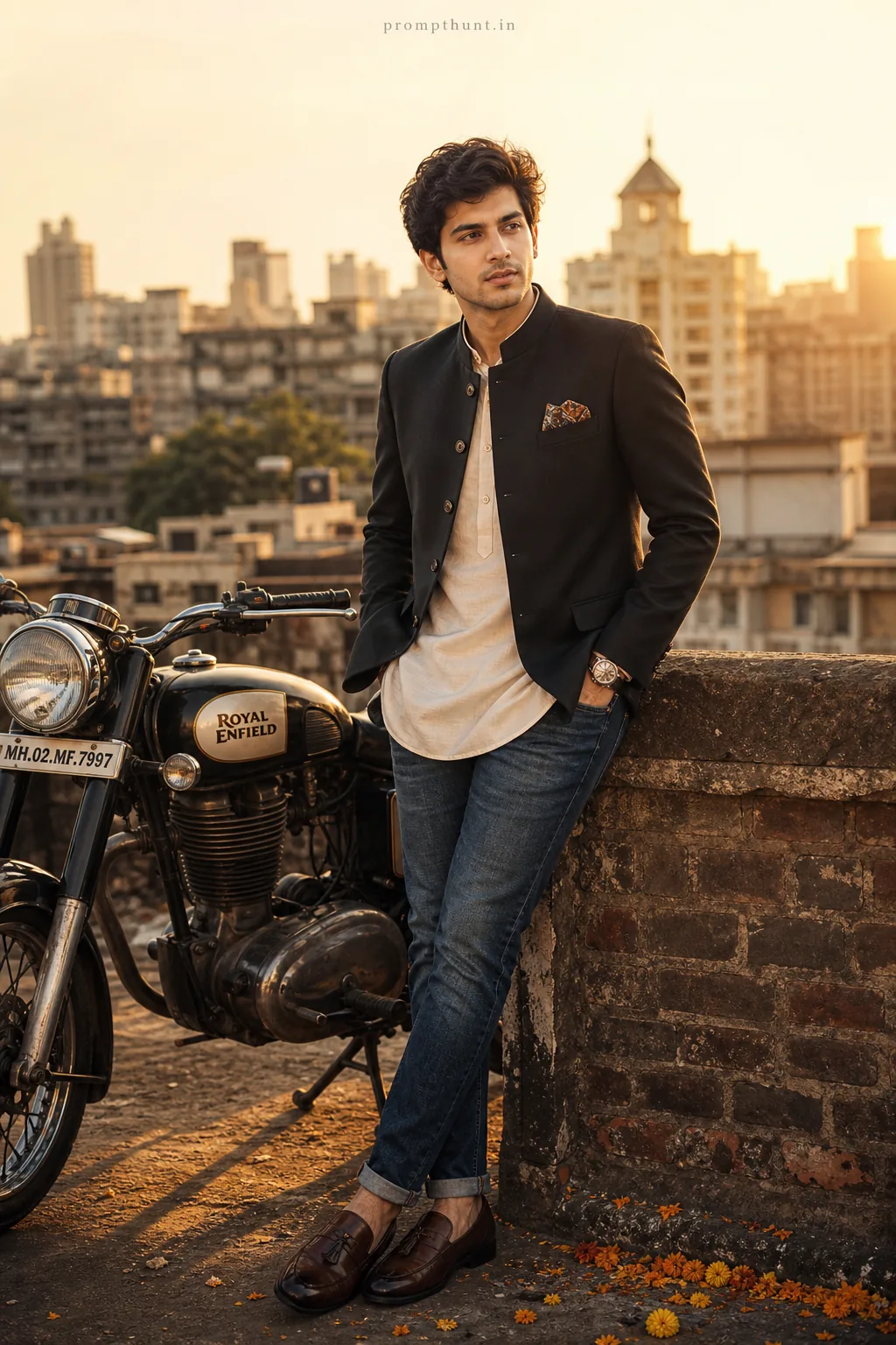 Contemporary Indian Men's Street Style AI Photo Editing Prompt