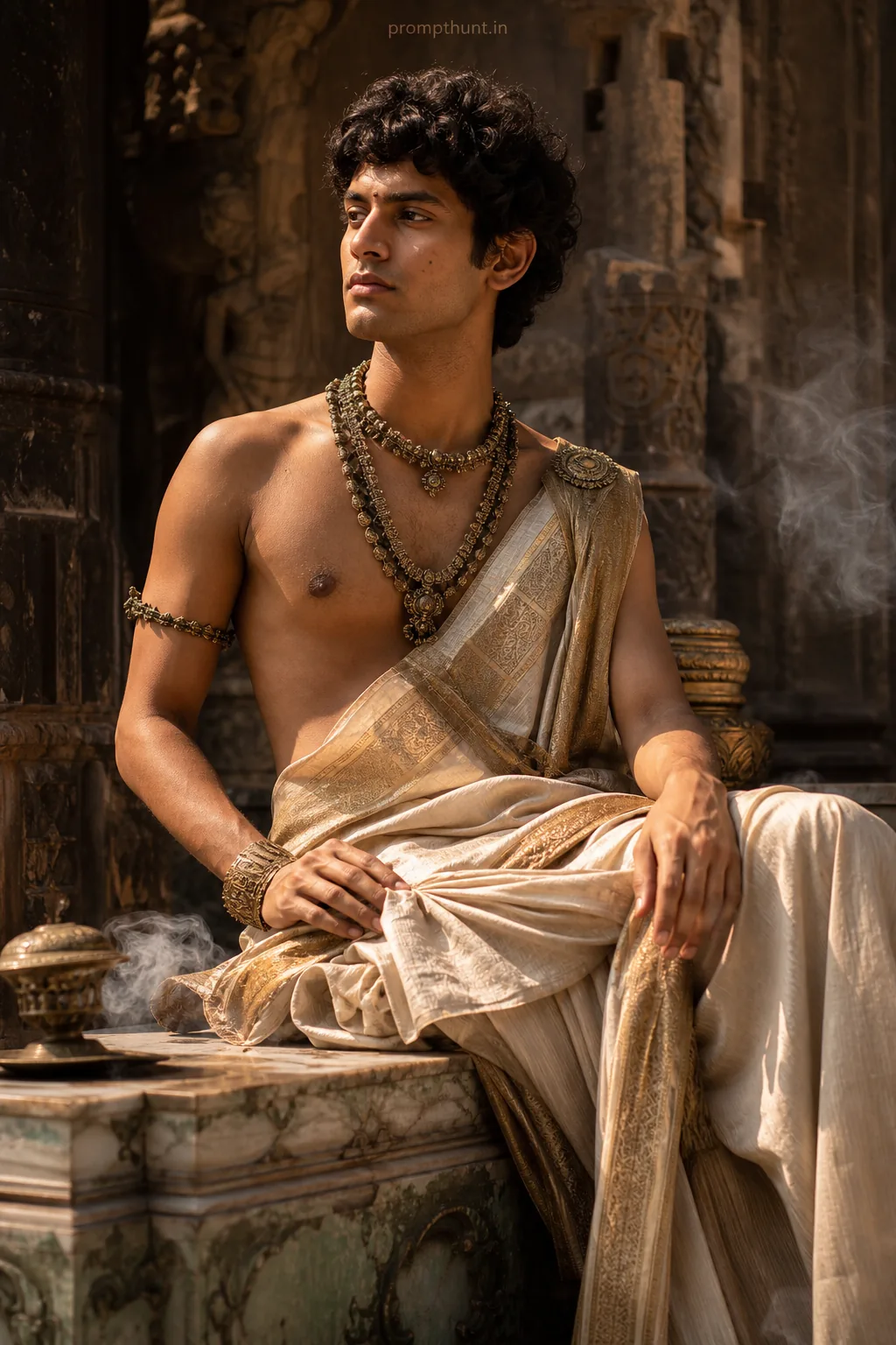 Contemporary Indian Sculpture Portrait AI Photo Editing Prompt
