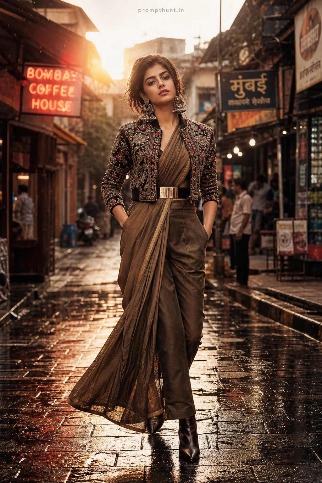 Contemporary Indian Streetwear Glamour AI Photo Editing Prompt