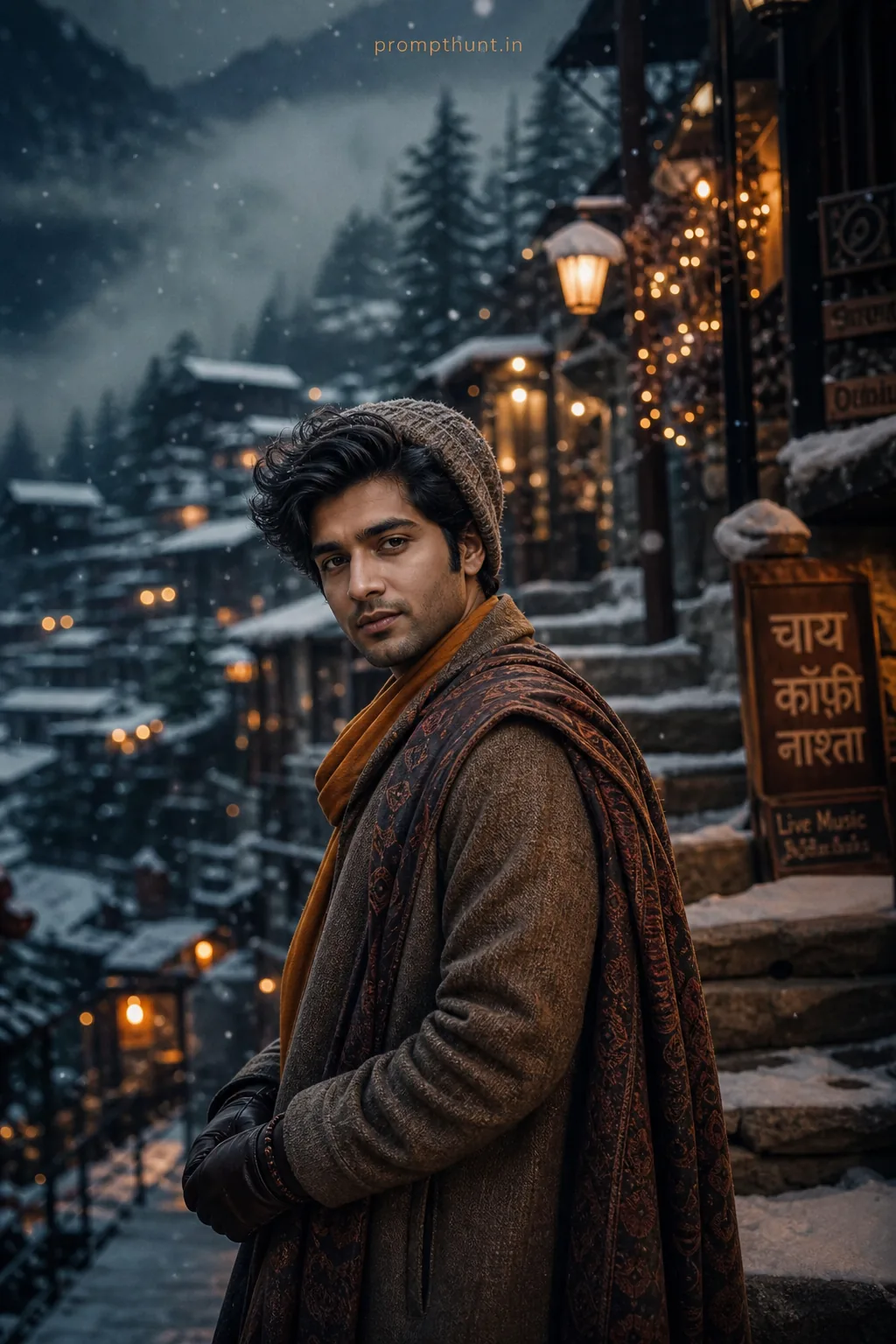 Crisp Himalayan Winter Street Style AI Photo Editing Prompt