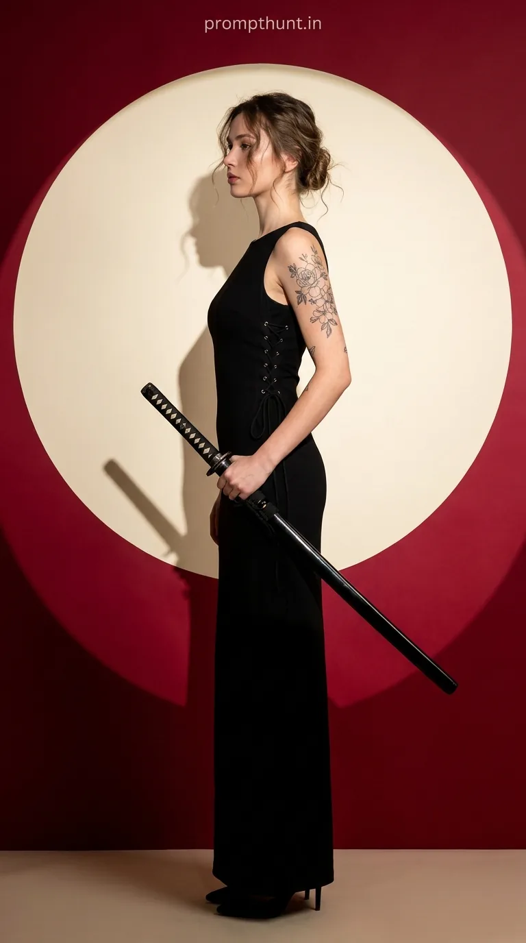 Dark Samurai Elegance AI Photo Editing Prompt for Stunning Warrior Portraits