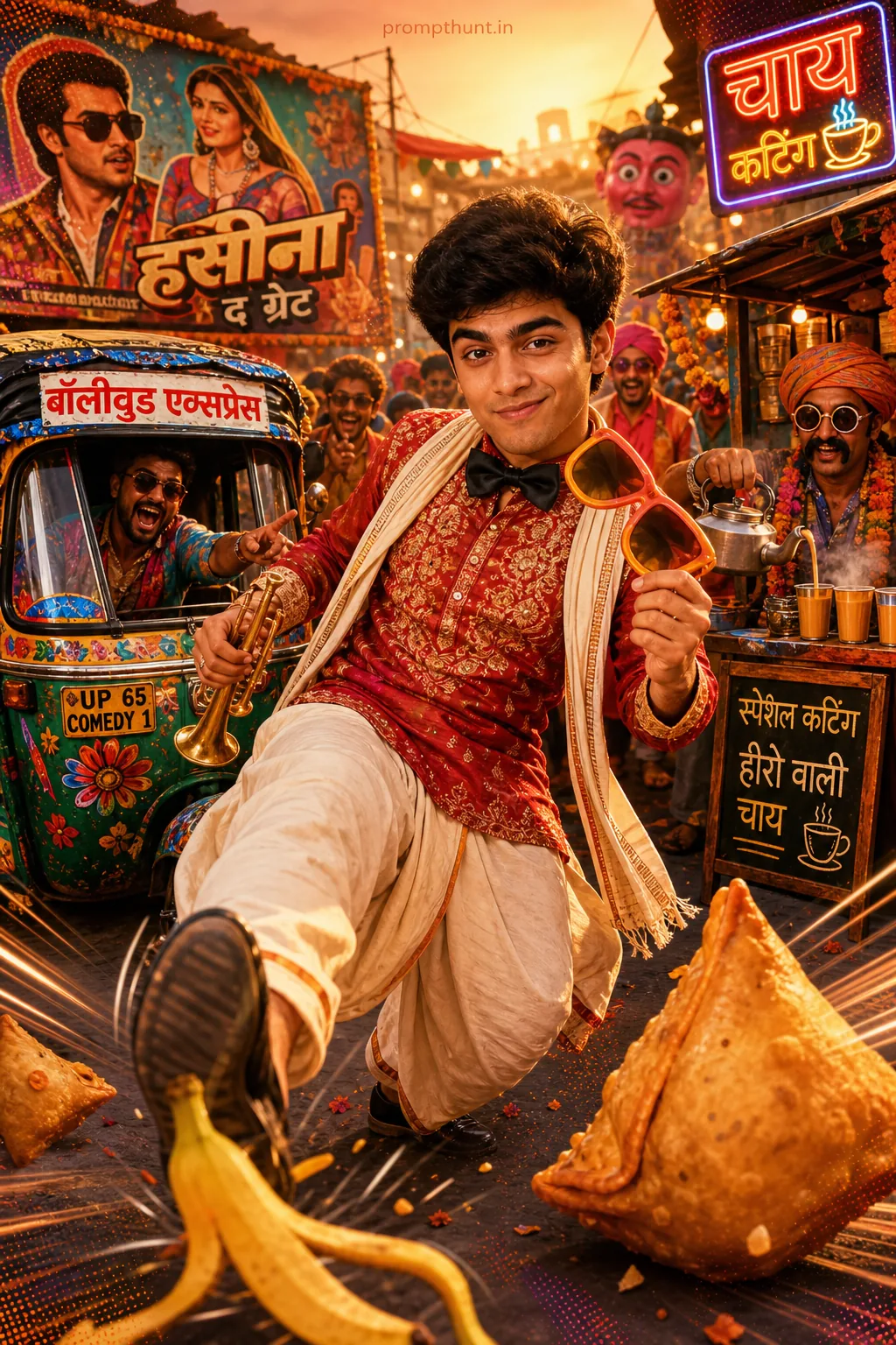 Desi Street Comedy Carnival AI Photo Editing Prompt