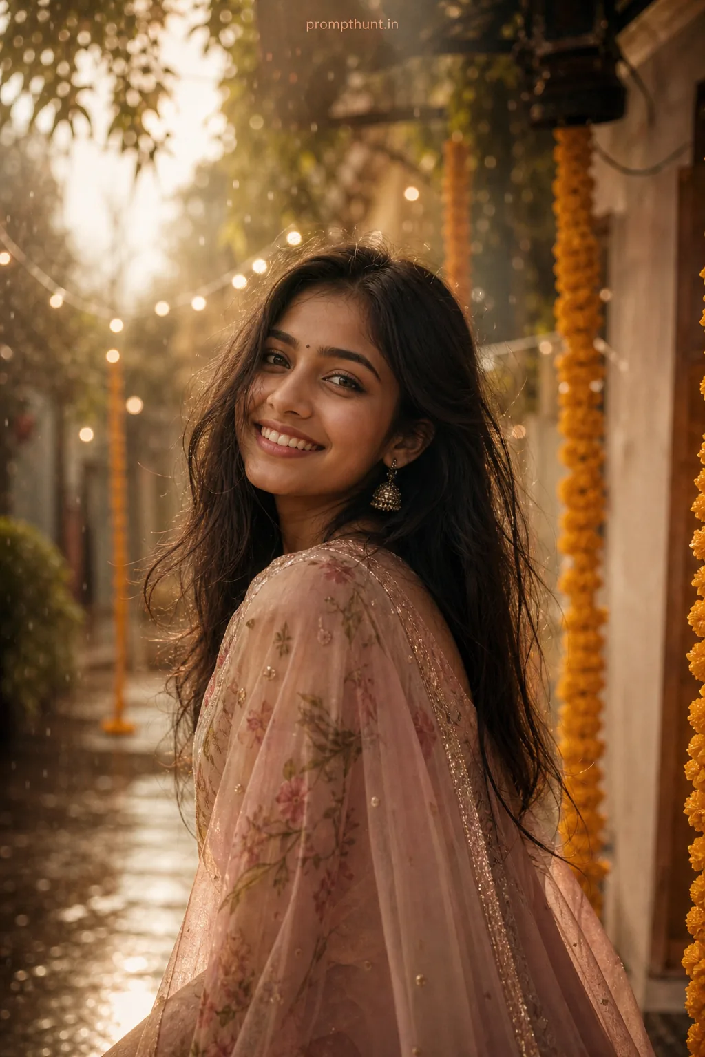 Dreamy Indian Monsoon Lovely AI Photo Editing Prompt