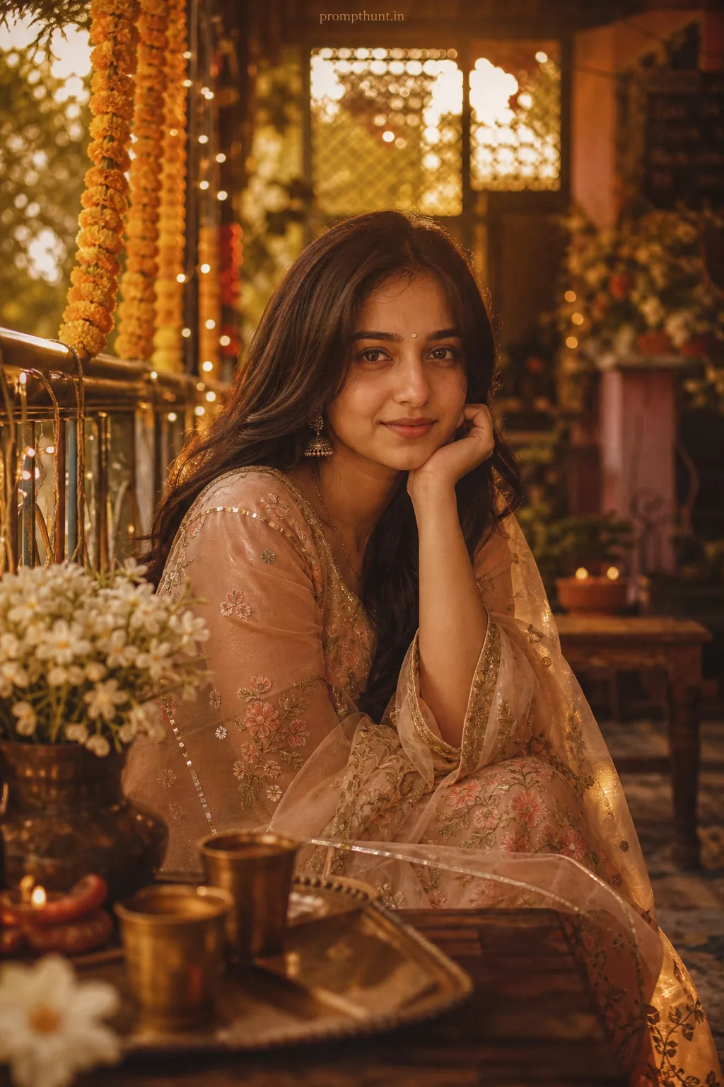 Dreamy Indian Street Cafe Lovely AI Photo Editing Prompt