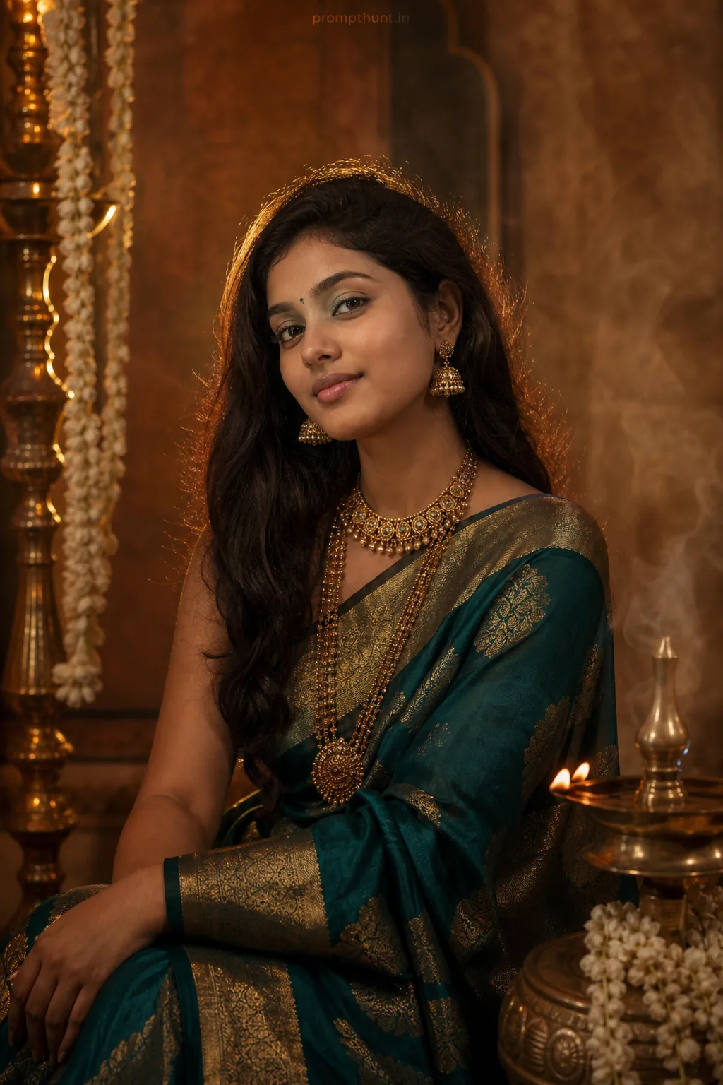 Ethereal Indian Studio Portrait AI Photo Editing Prompt