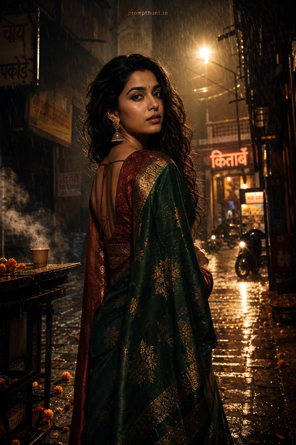 High-Drama Indian Monsoon Portrait AI Photo Editing Prompt