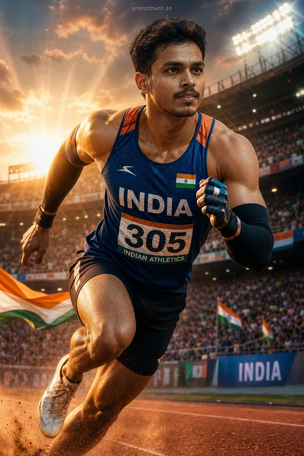 High-Energy Indian Sports & Athletics AI Photo Editing Prompt