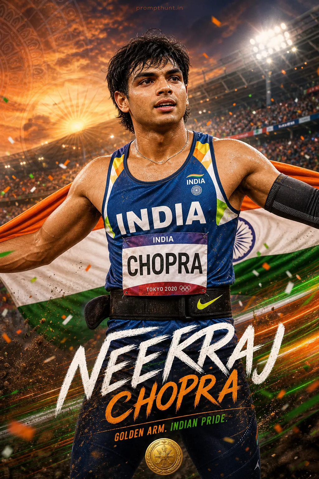 High-Energy Indian Sports Graphics AI Photo Editing Prompt