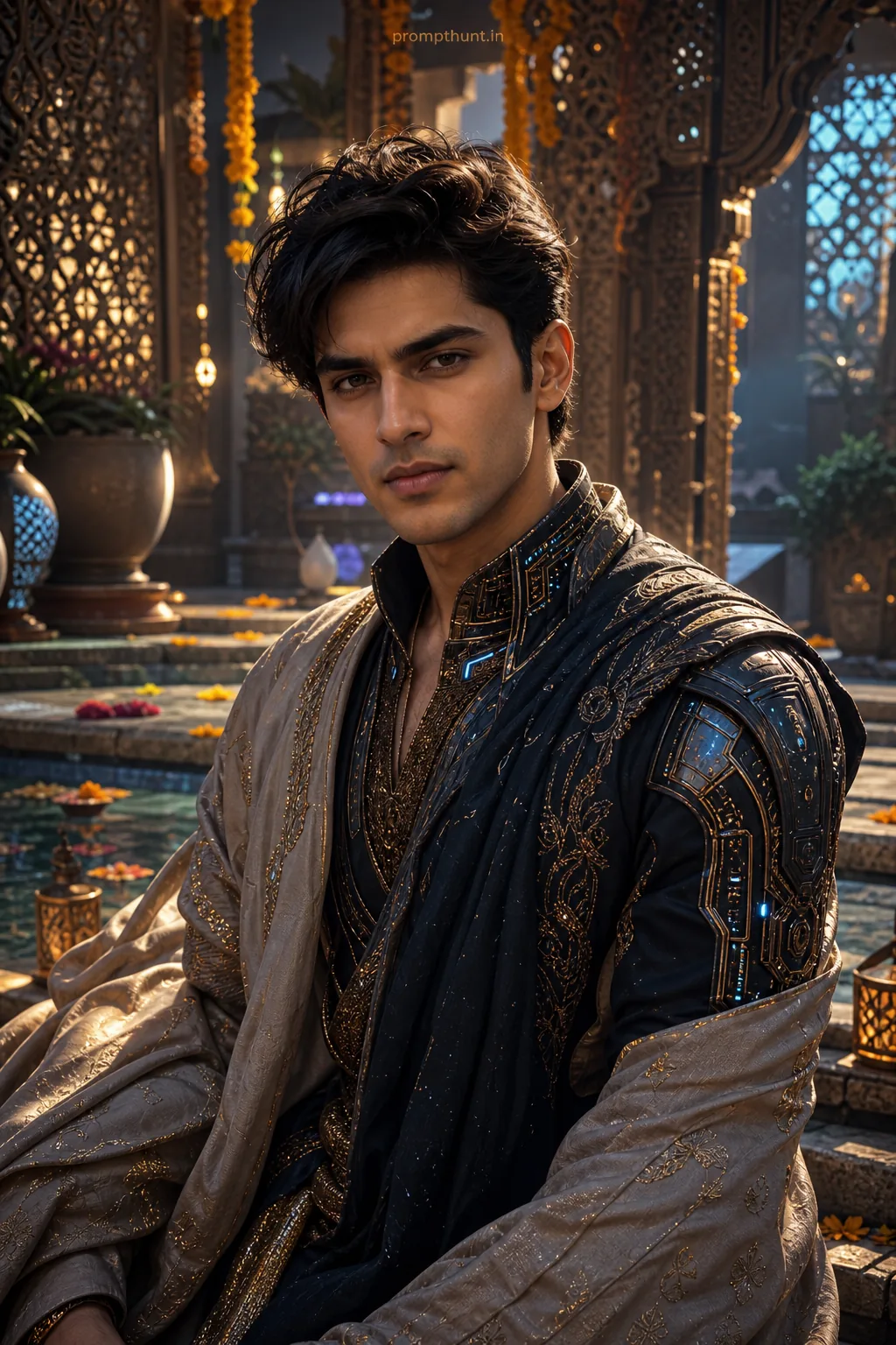 Hyperreal Bollywood Futuristic Set CGI & 3D AI Photo Editing Prompt
