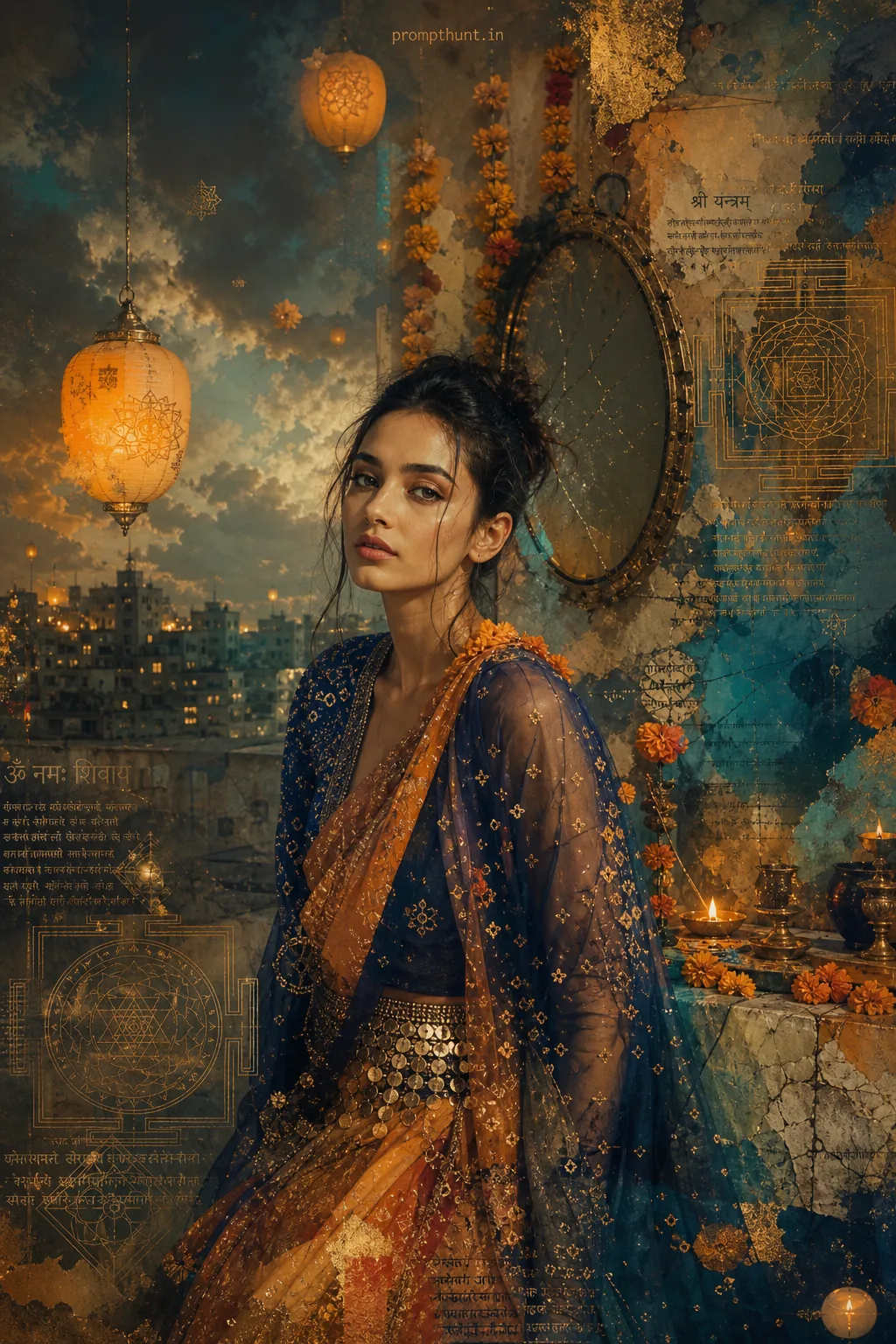 Indian Conceptual Surrealism Fashion AI Photo Editing Prompt