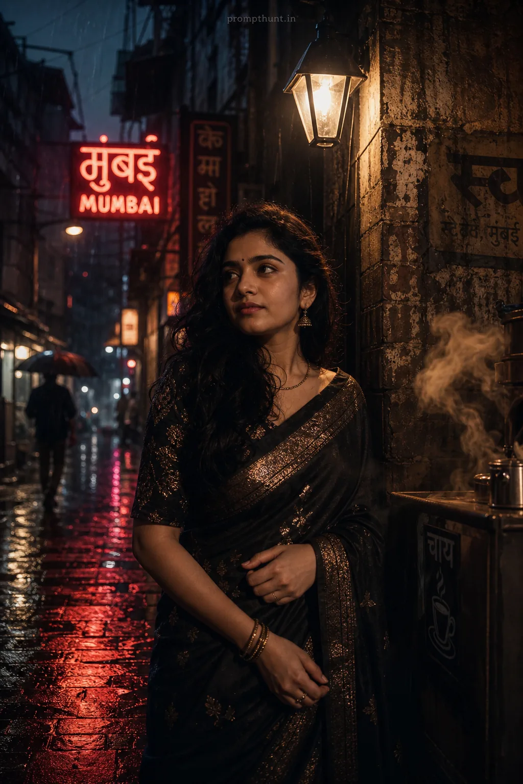 Indian Dark Aesthetic Bollywood Noir AI Photo Editing Prompt