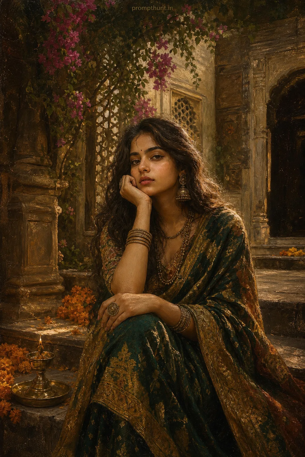 Indian Fine Art Portrait Revival AI Photo Editing Prompt