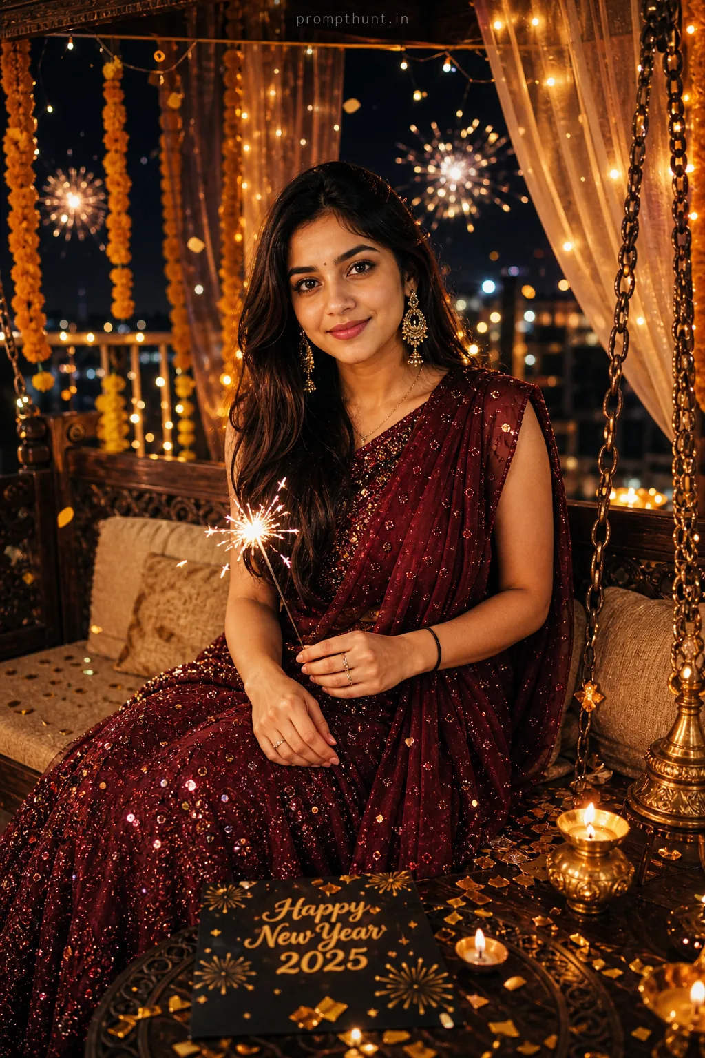 Indian New Year Festive Glam AI Photo Editing Prompt