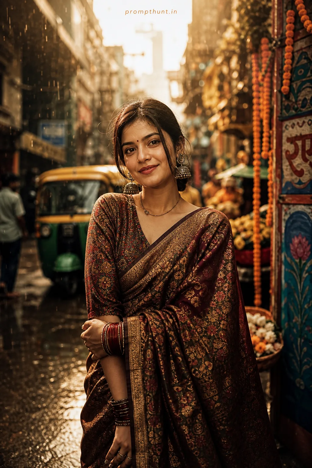 Indian Street Style Portraits Cinematic AI Photo Editing Prompt