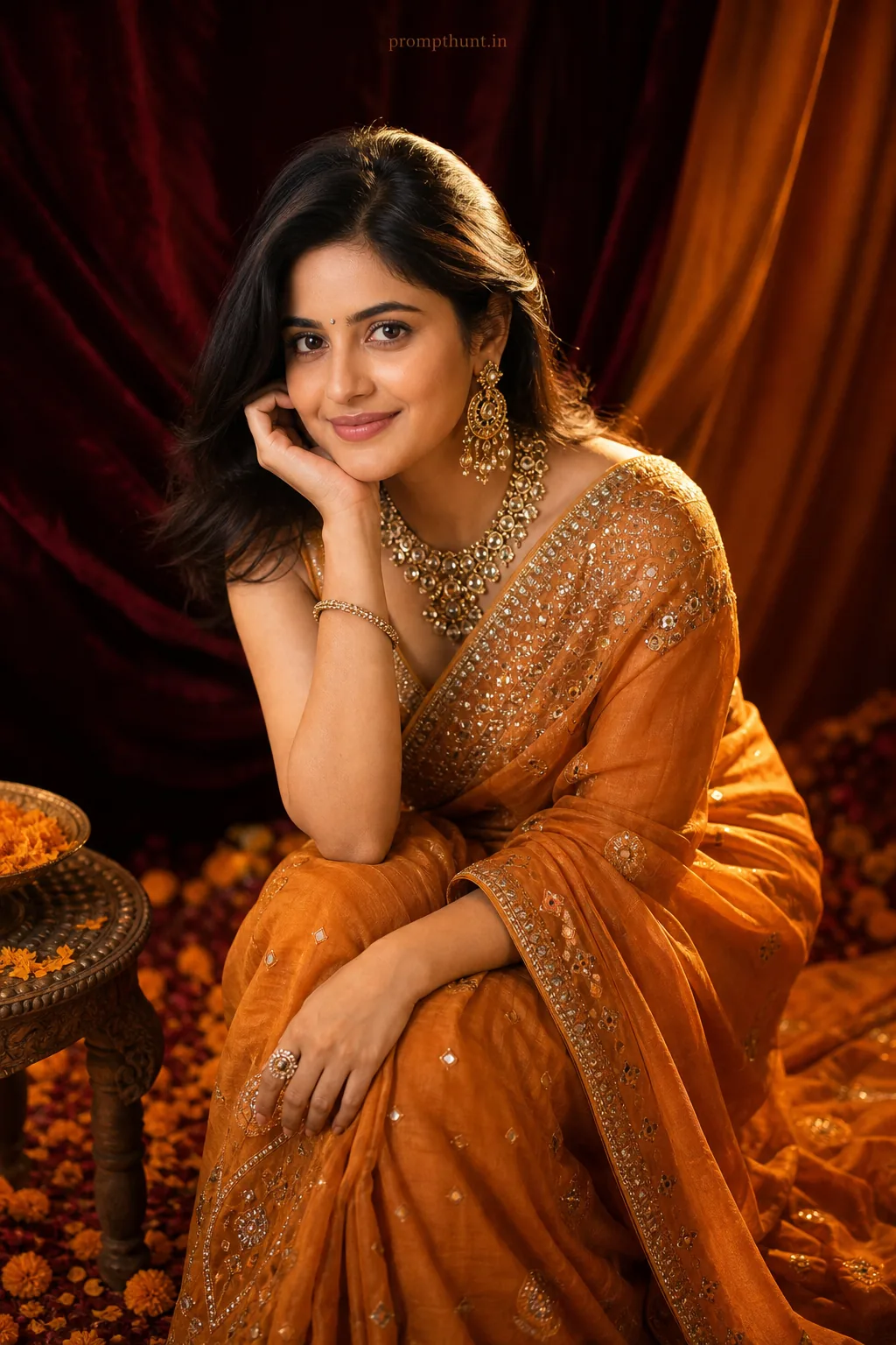 Indian Studio Portraiture Glamour AI Photo Editing Prompt