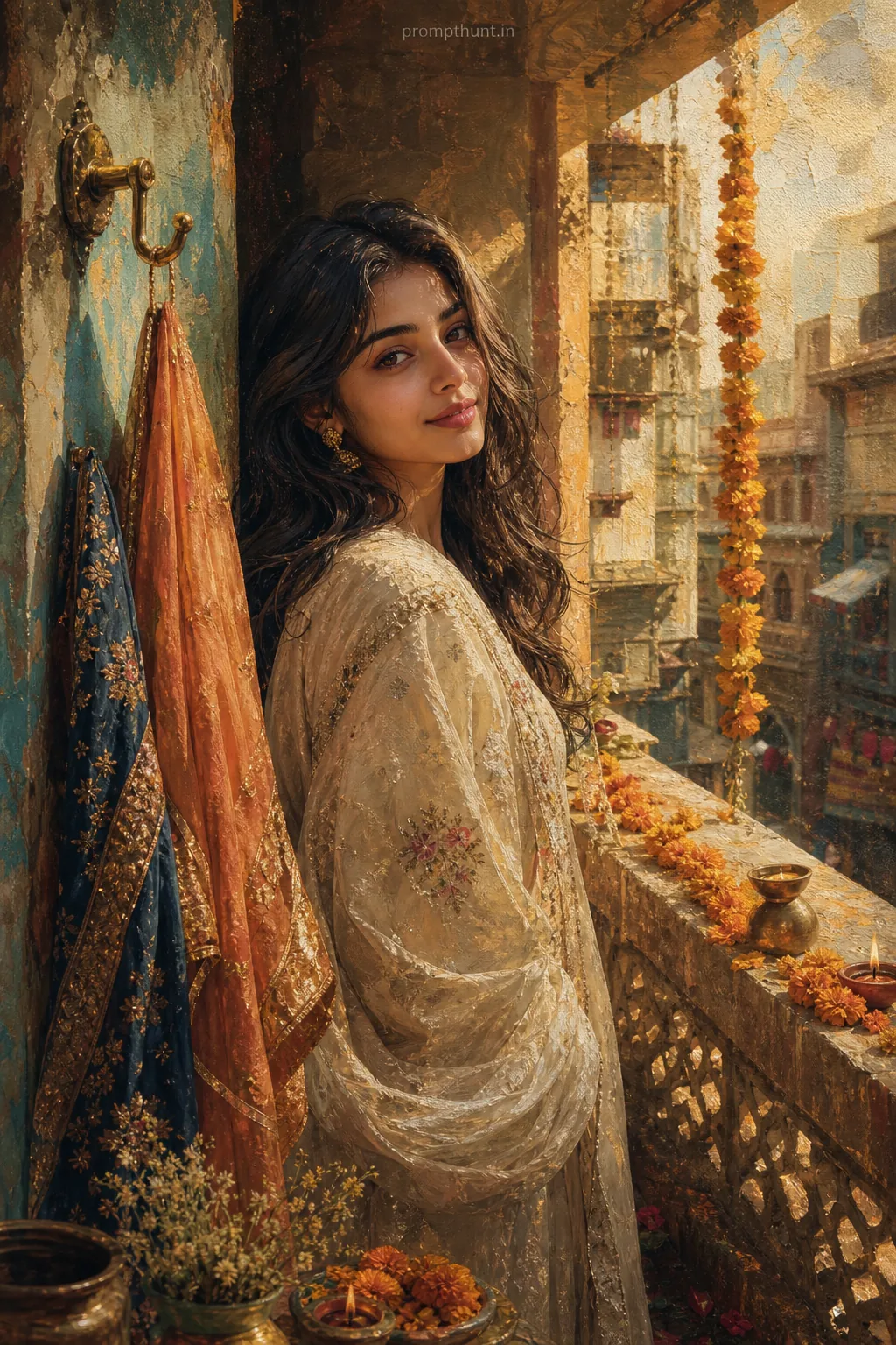Indian Textured Art Vintage Vogue AI Photo Editing Prompt
