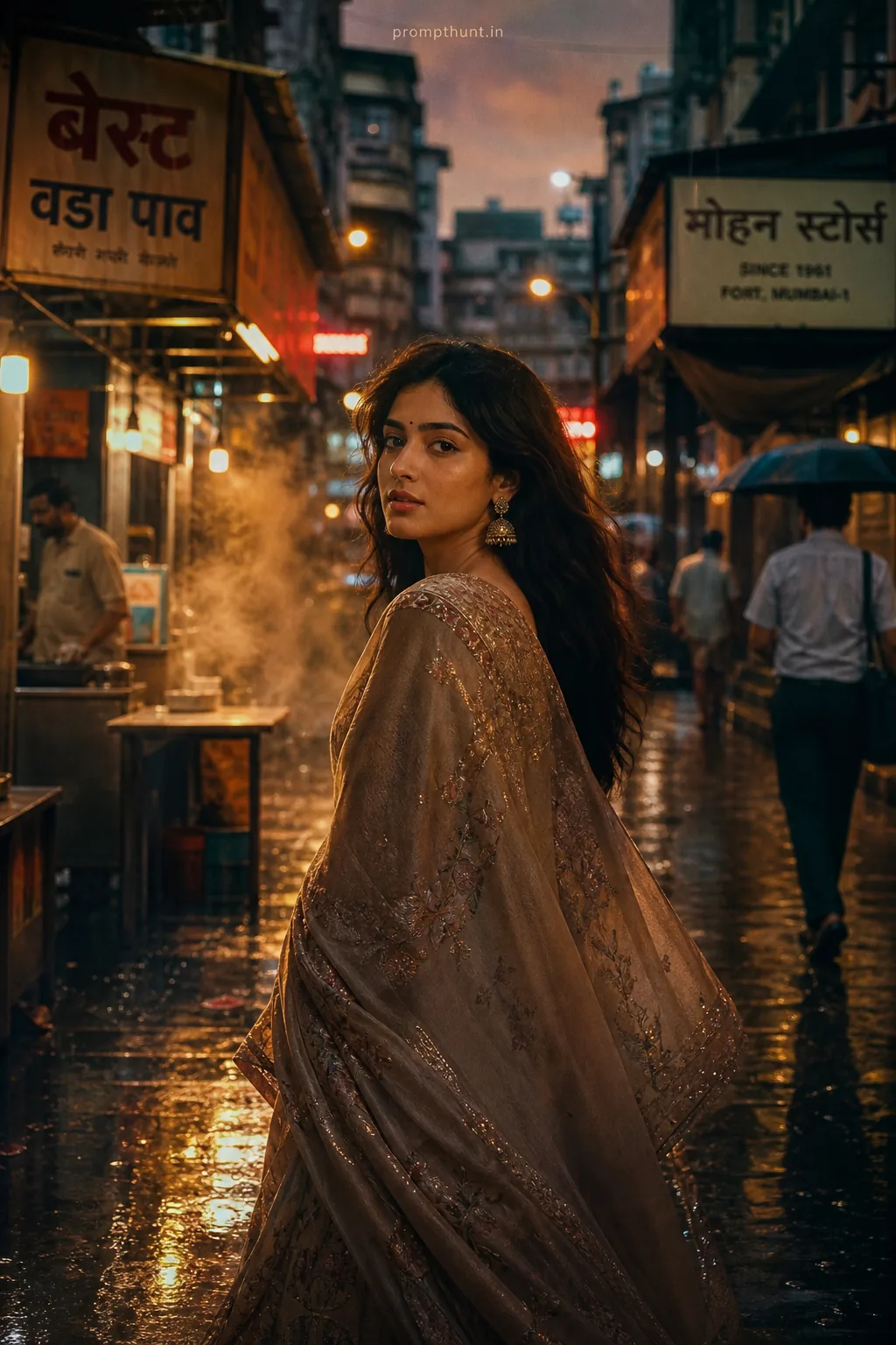 Indian Urban Evening Cinematic Photography AI Photo Editing Prompt