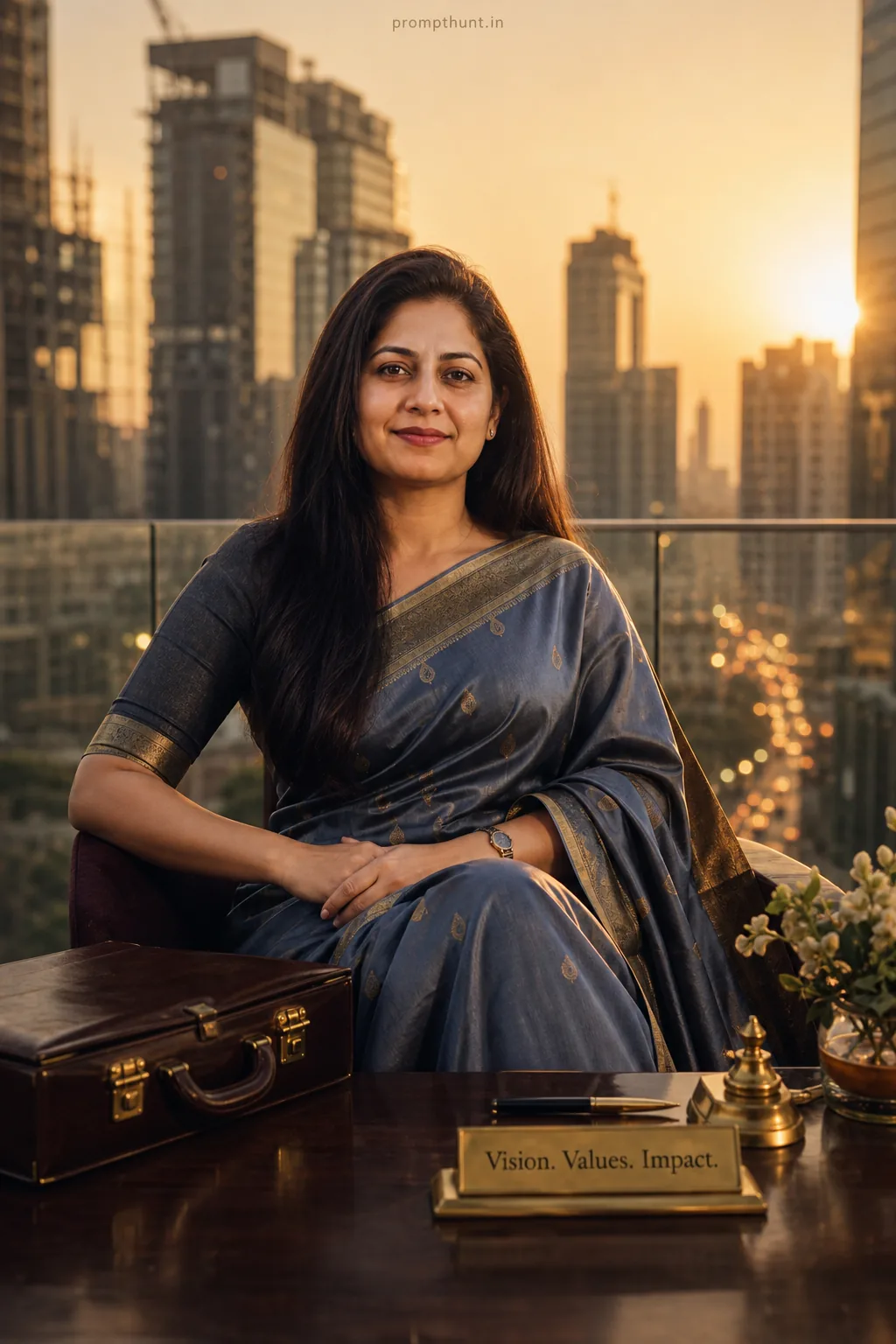 Modern Indian Corporate Leadership AI Photo Editing Prompt