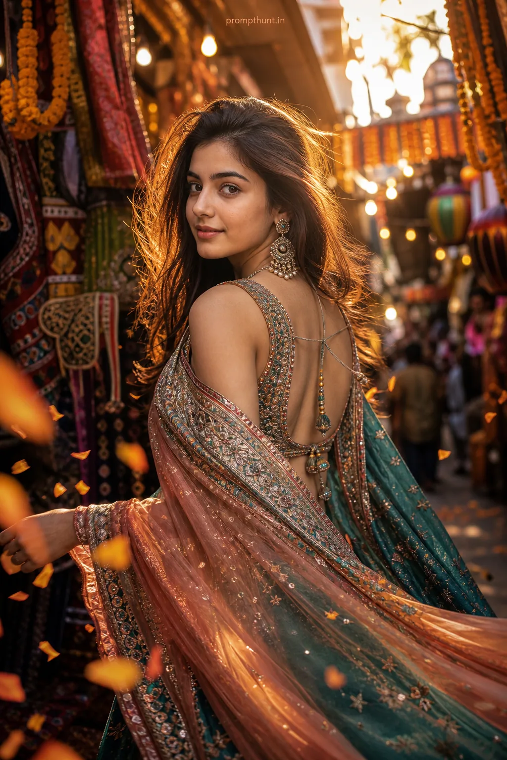 Modern Indian Festival Street Style AI Photo Editing Prompt