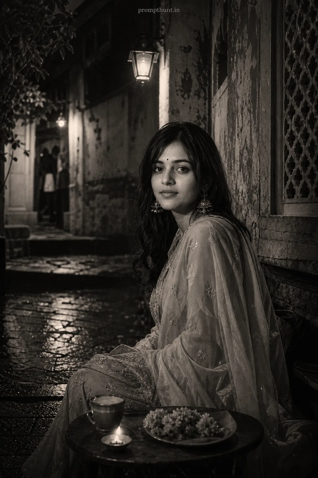 Monochrome Minimalist High-Contrast Street Portrait AI Photo Editing Prompt