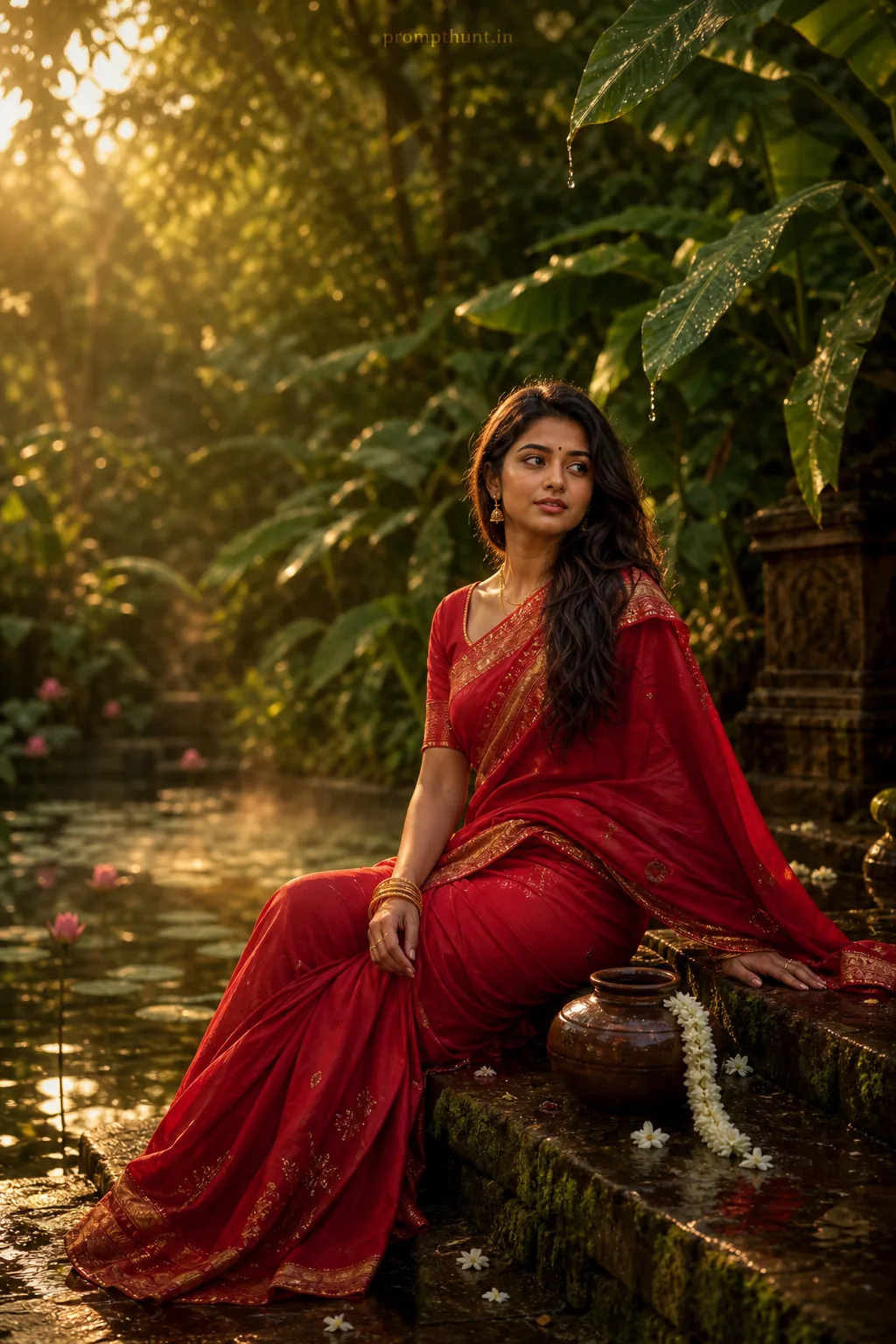 Monsoon Forest Golden Hour Nature AI Photo Editing Prompt