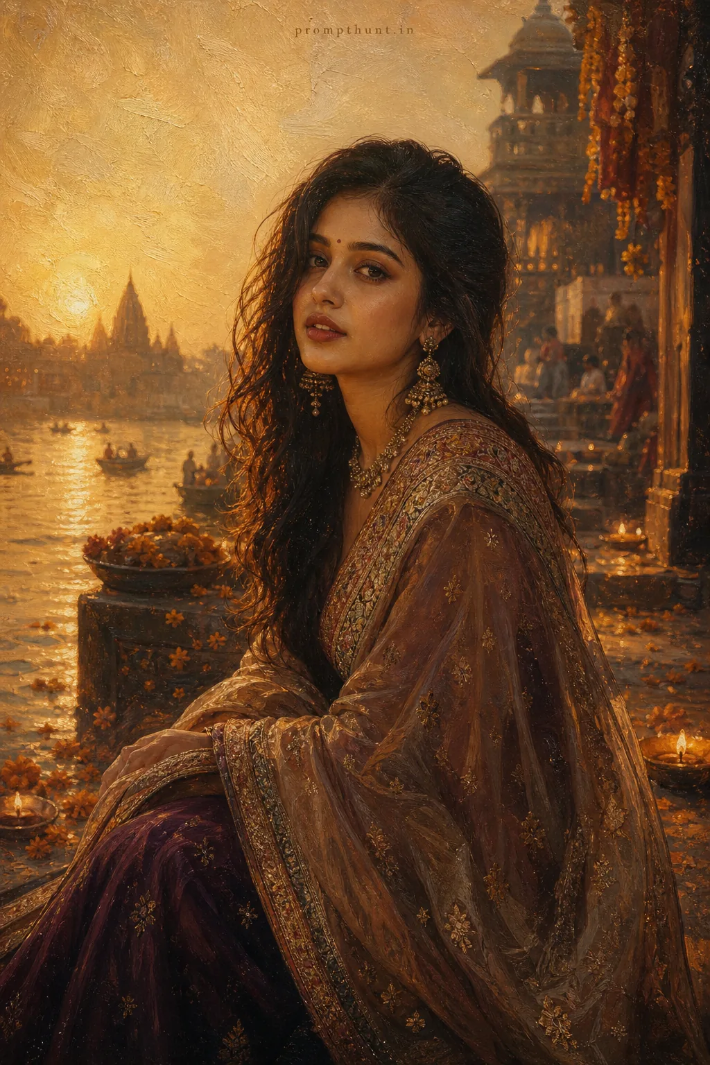 Monsoon Heritage Oil Painting Portrait AI Photo Editing Prompt