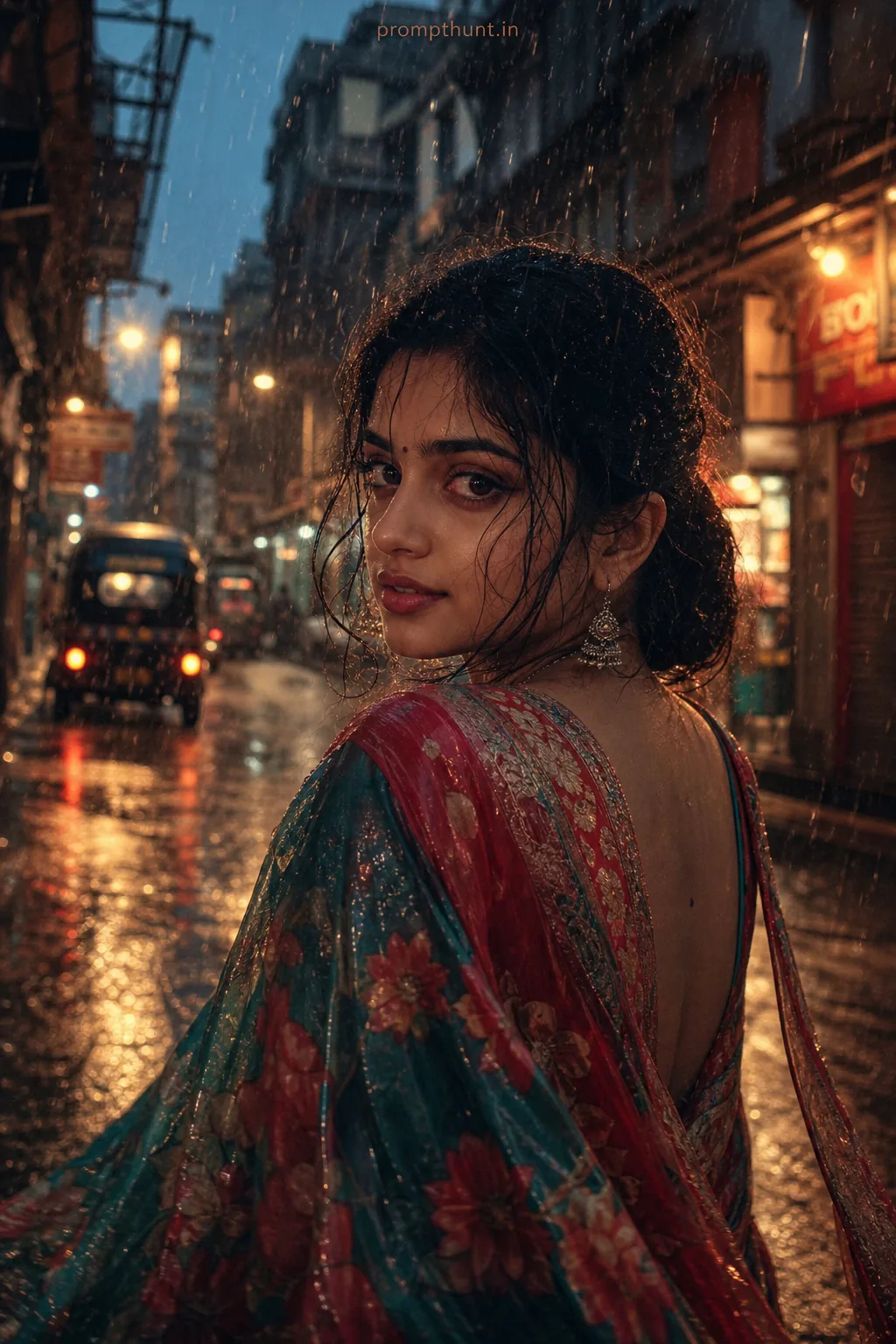 Monsoon Mood Cinematic Rain AI Photo Editing Prompt