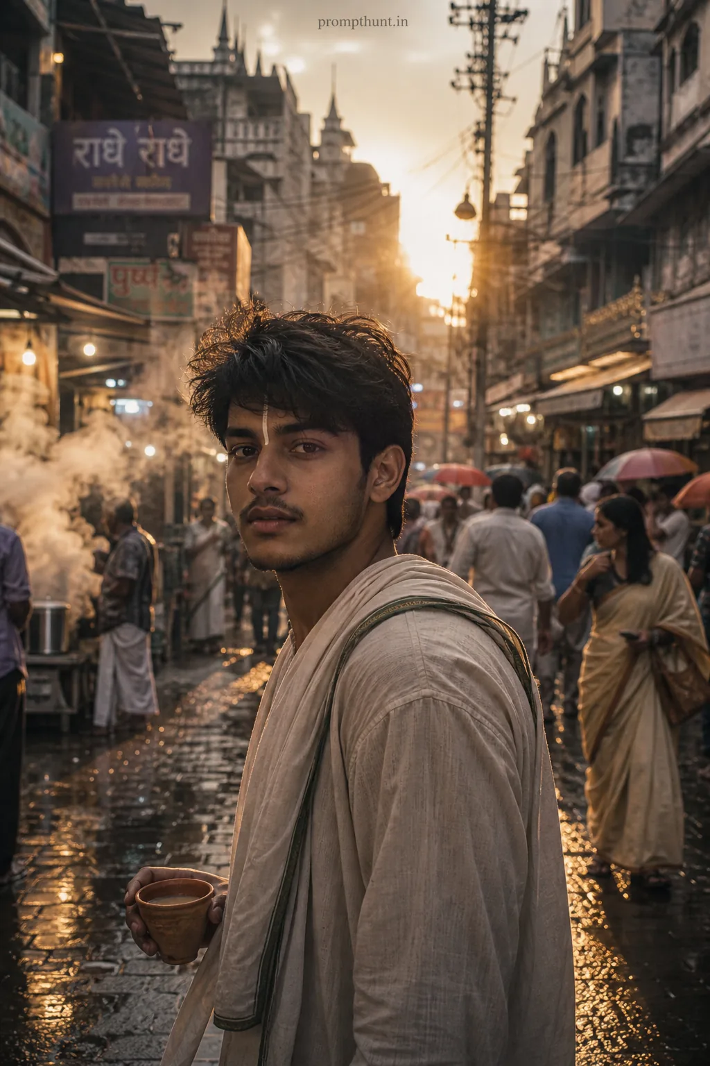 Monsoon Mumbai Streets Candid Vibes AI Photo Editing Prompt