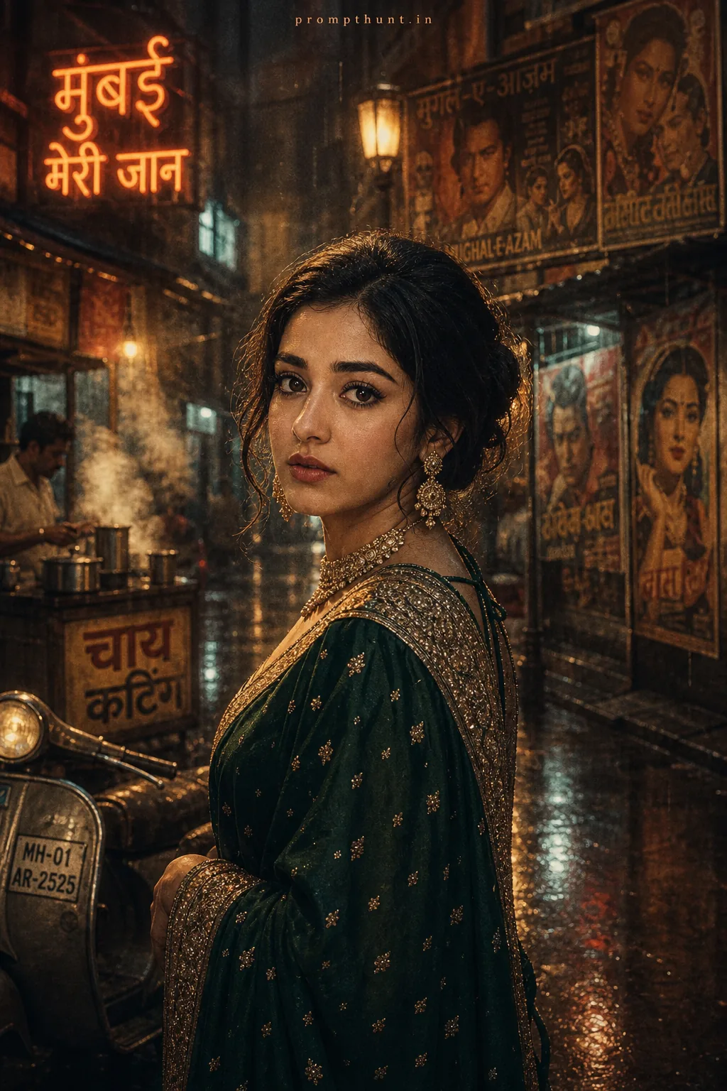 Moody Indian Cinema-Inspired Portrait AI Photo Editing Prompt