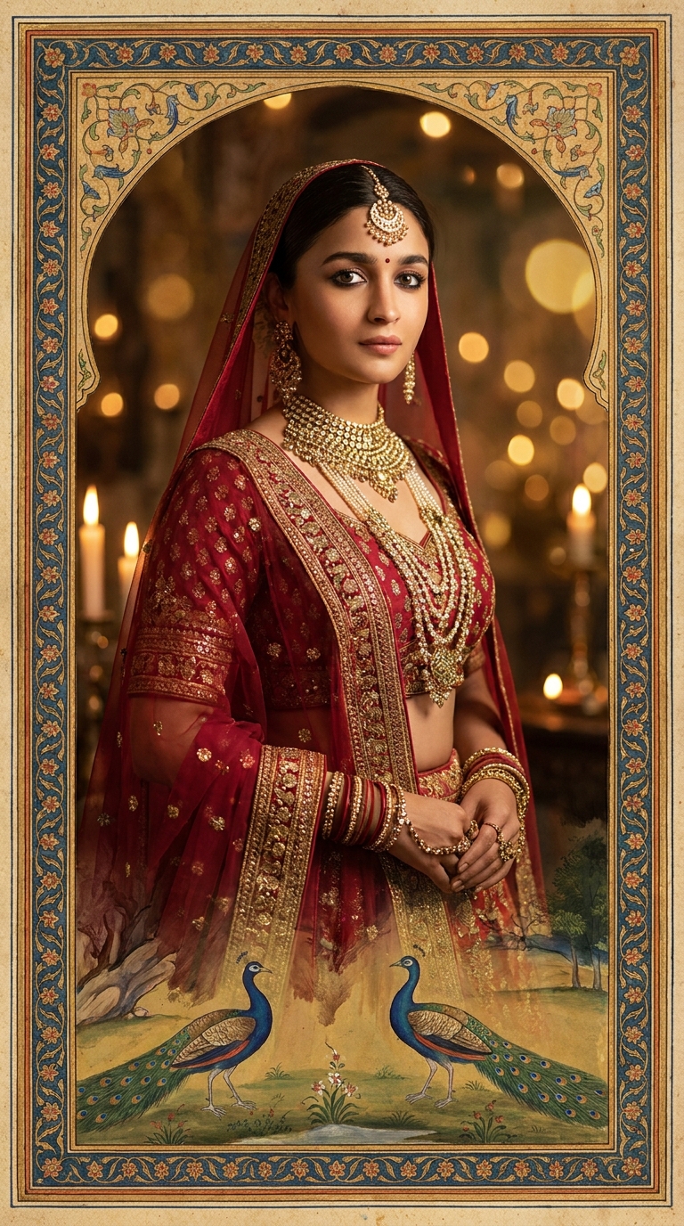 Mughal Miniature Living Portrait Gemini AI Photo Prompt