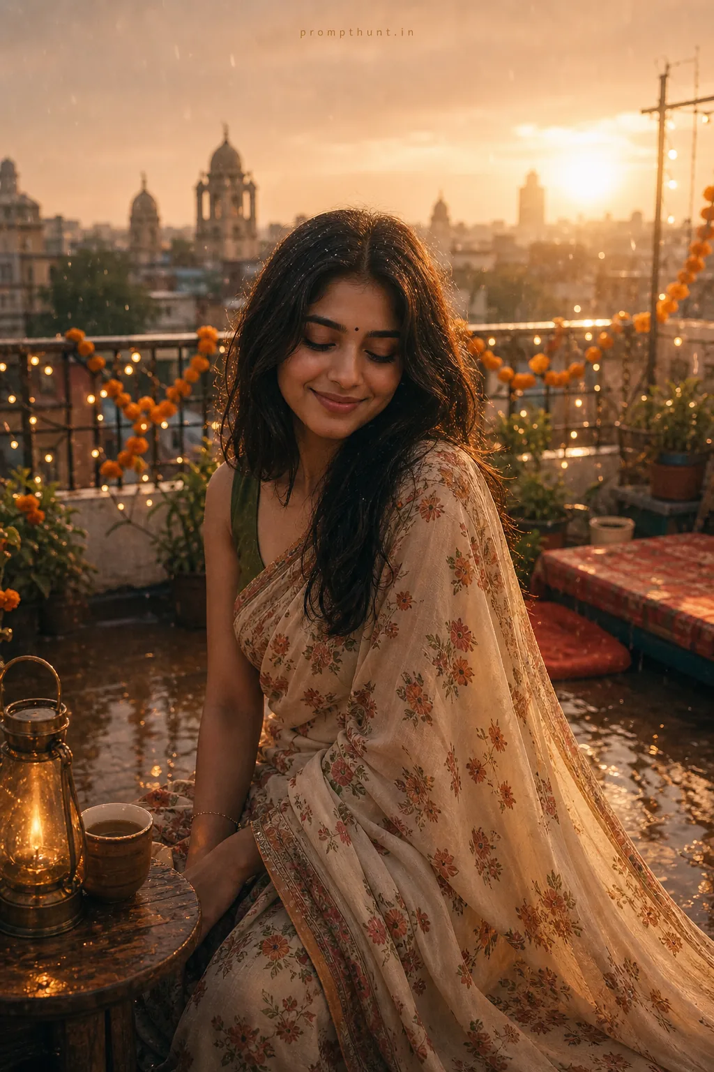 Mumbai Monsoon Couple Moments AI Photo Editing Prompt