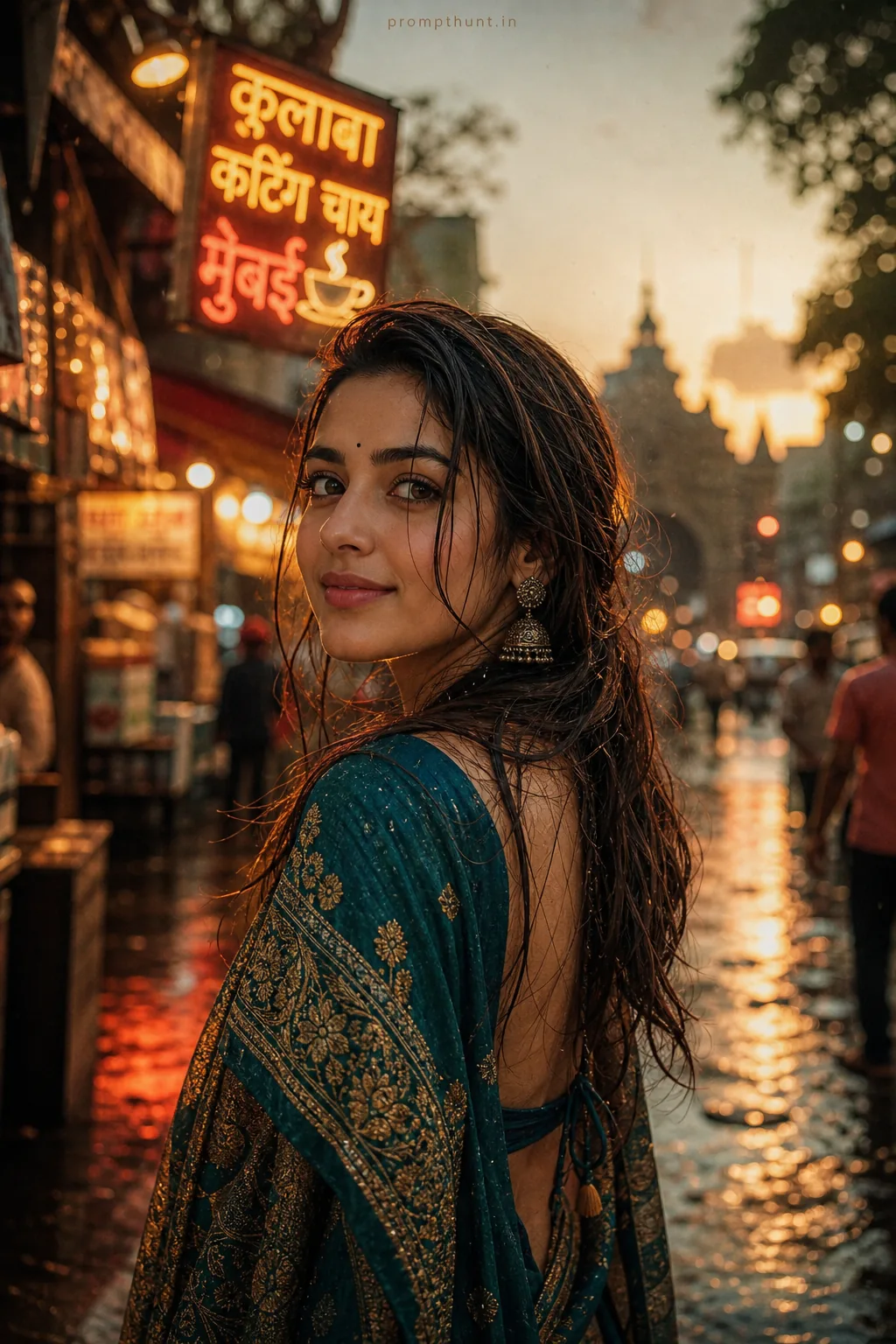 Mumbai Monsoon Street Style Photo Transformation AI Photo Editing Prompt