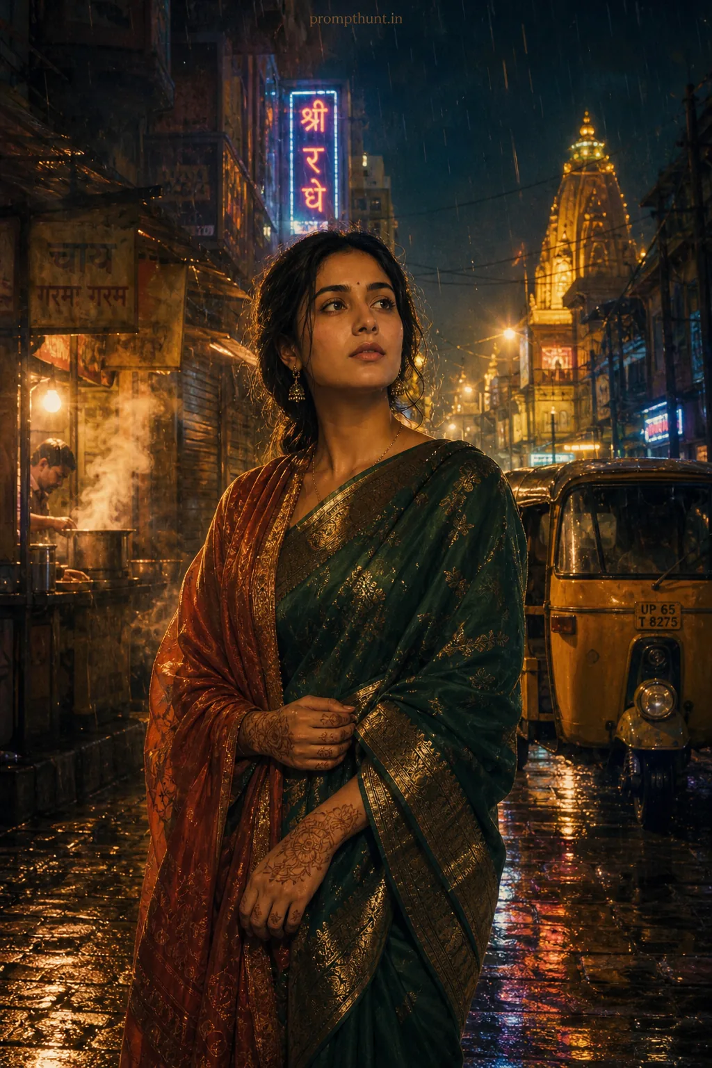 Mystical Monsoon Metropolis Concept Art AI Photo Editing Prompt