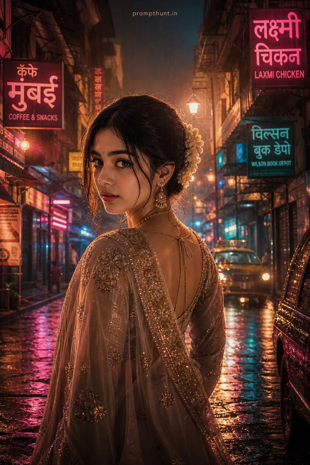 Neon Indian Street Couture CGI Art AI Photo Editing Prompt