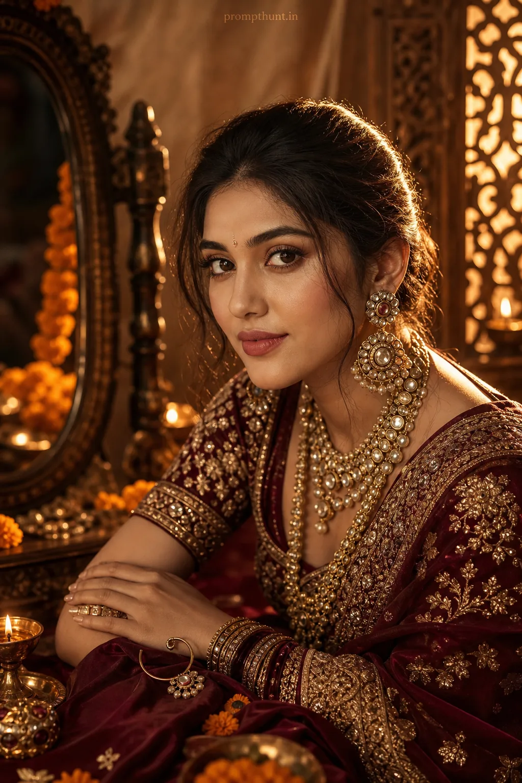 Opulent Indian Jewelry & Accessories AI Photo Editing Prompt