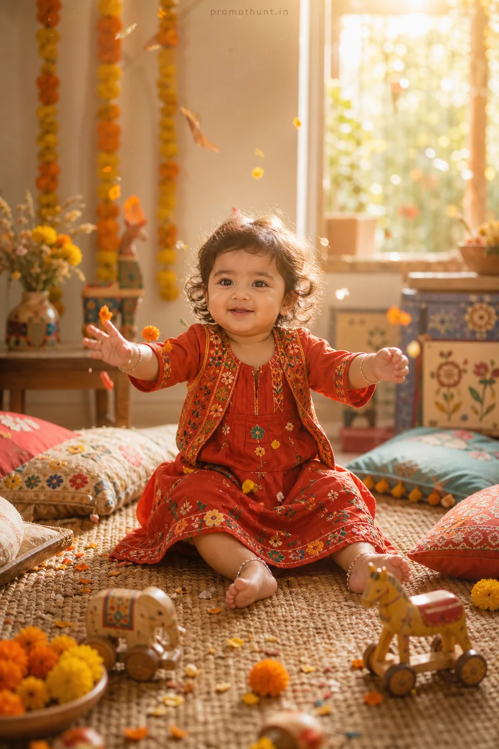 Playful Indian Childhood Portraits AI Photo Editing Prompt
