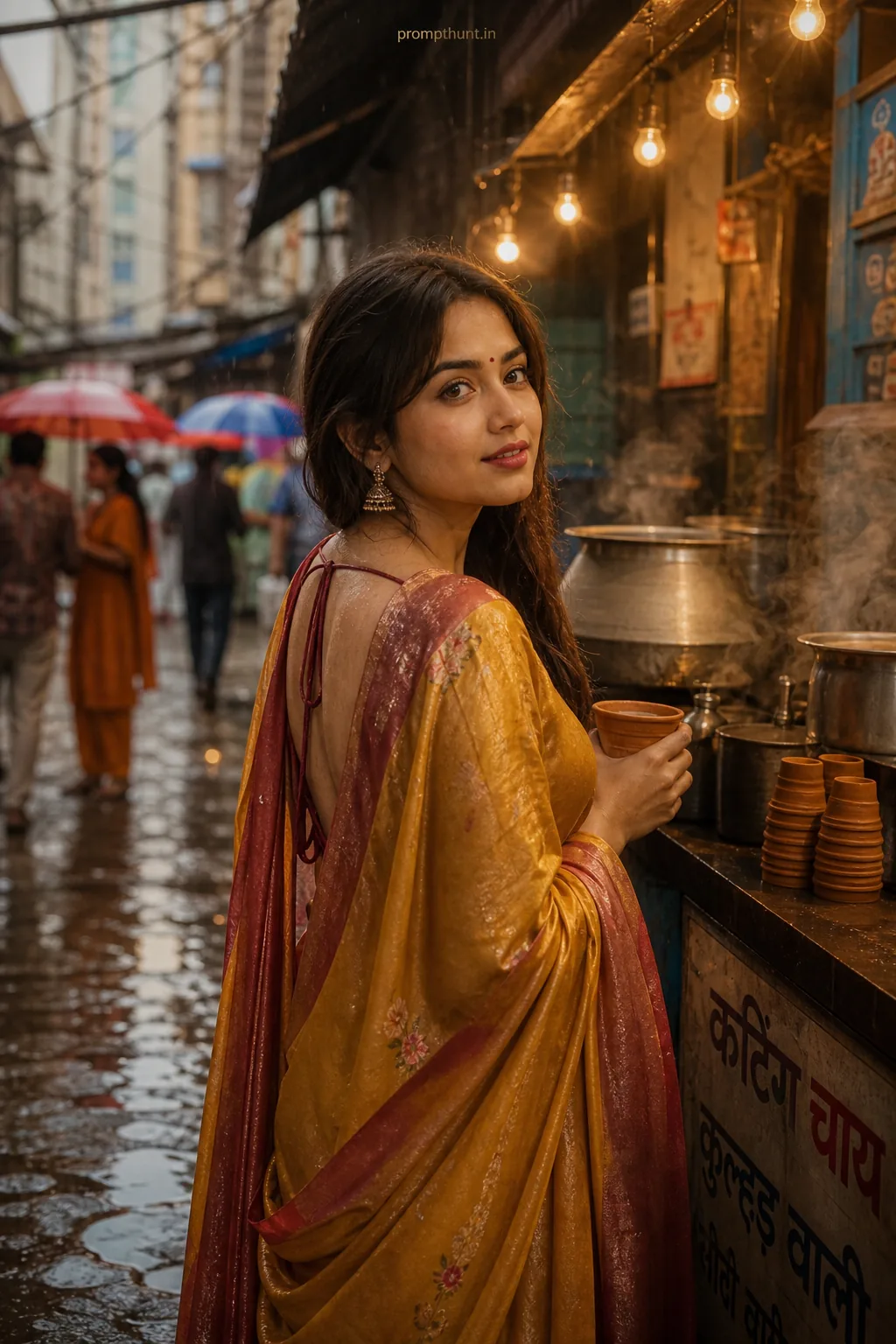 Realistic Monsoon Street Style AI Photo Editing Prompt
