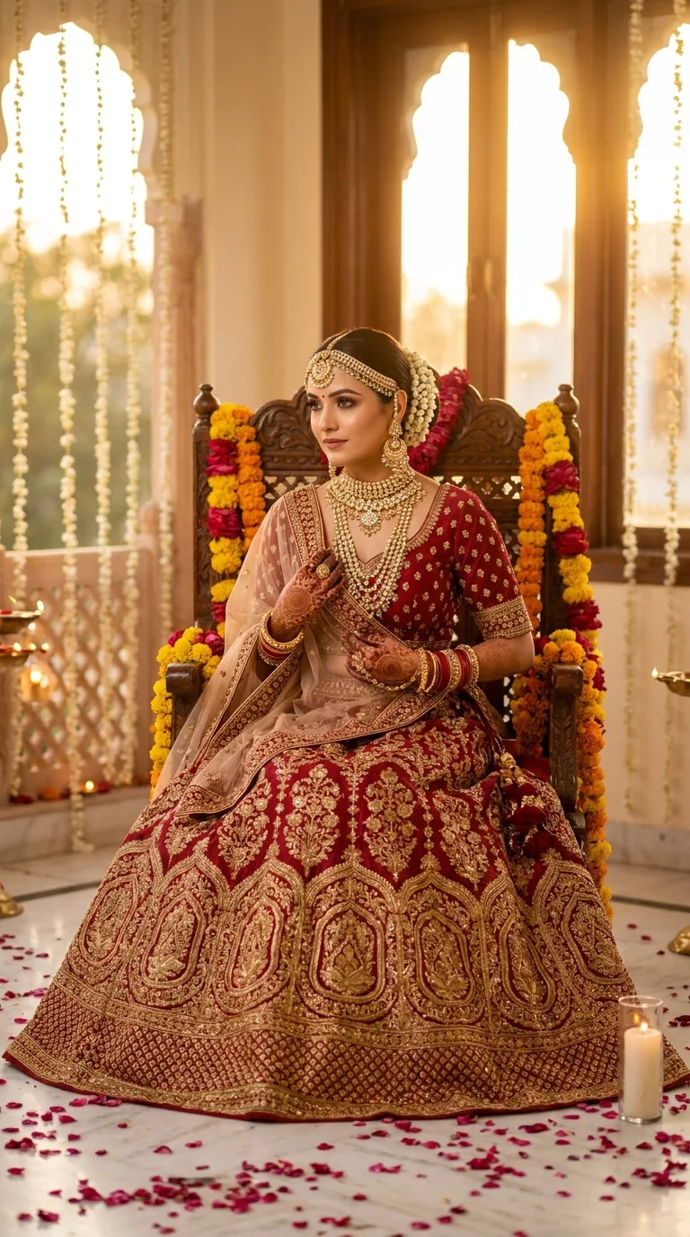 Royal Indian Bridal Portrait Gemini AI Photo Editing Prompt
