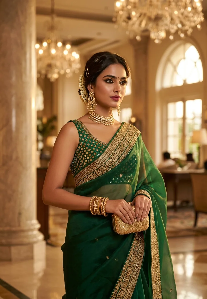 Royal Indian Wedding Guest Luxury Look Gemini AI Photo Prompt