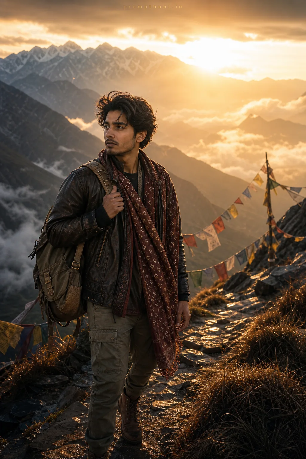 Rugged Himalayan Trek Adventure Cinematic AI Photo Editing Prompt